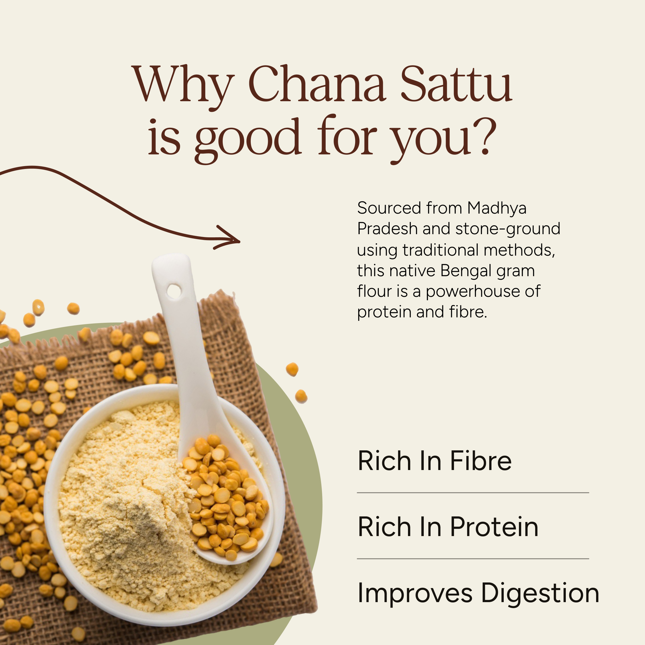 Soil Origin Chana Sattu (Stone Ground) - 500 Gm