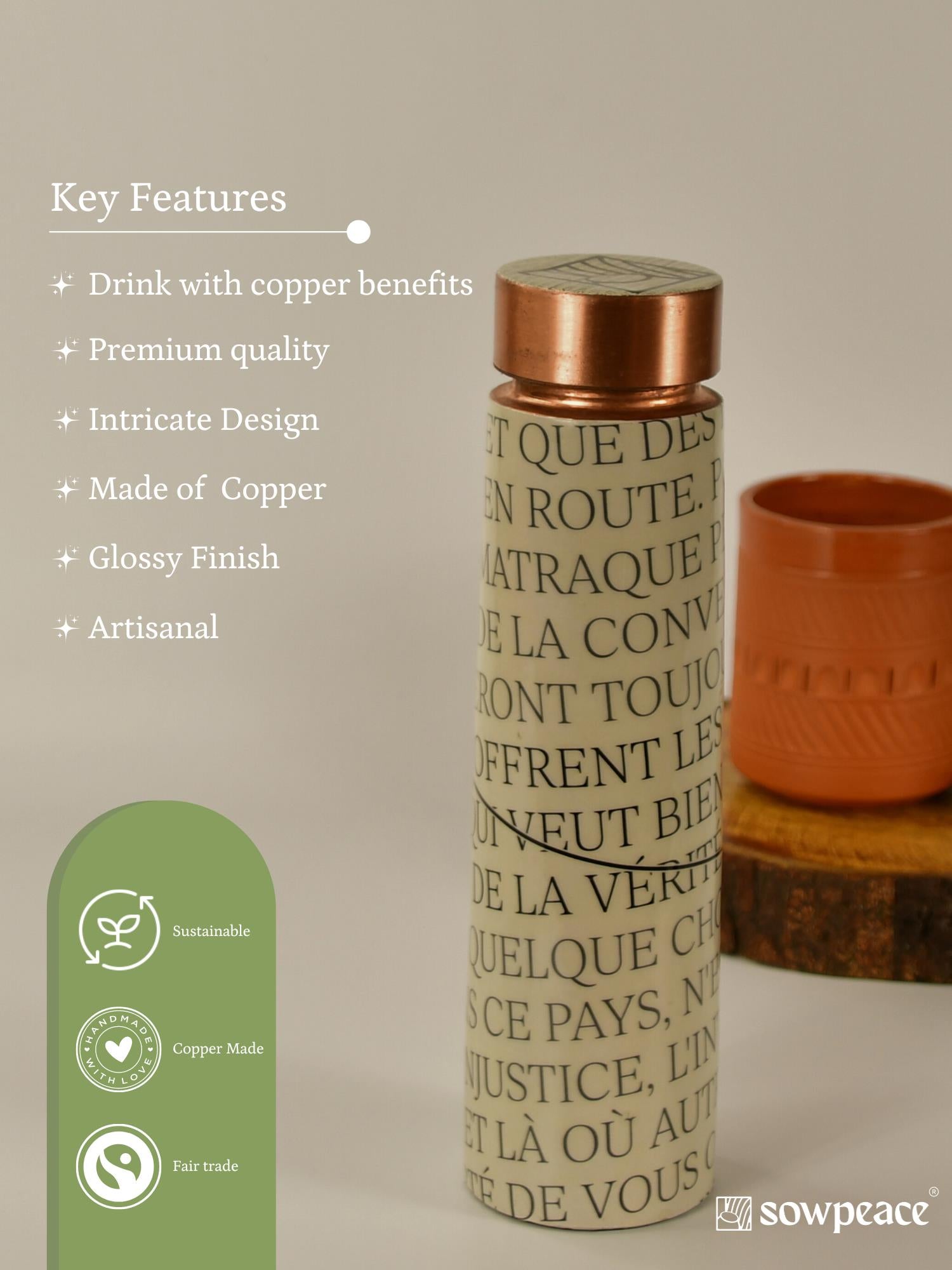 Sowpeace French vocabulary-inspired designer bottle