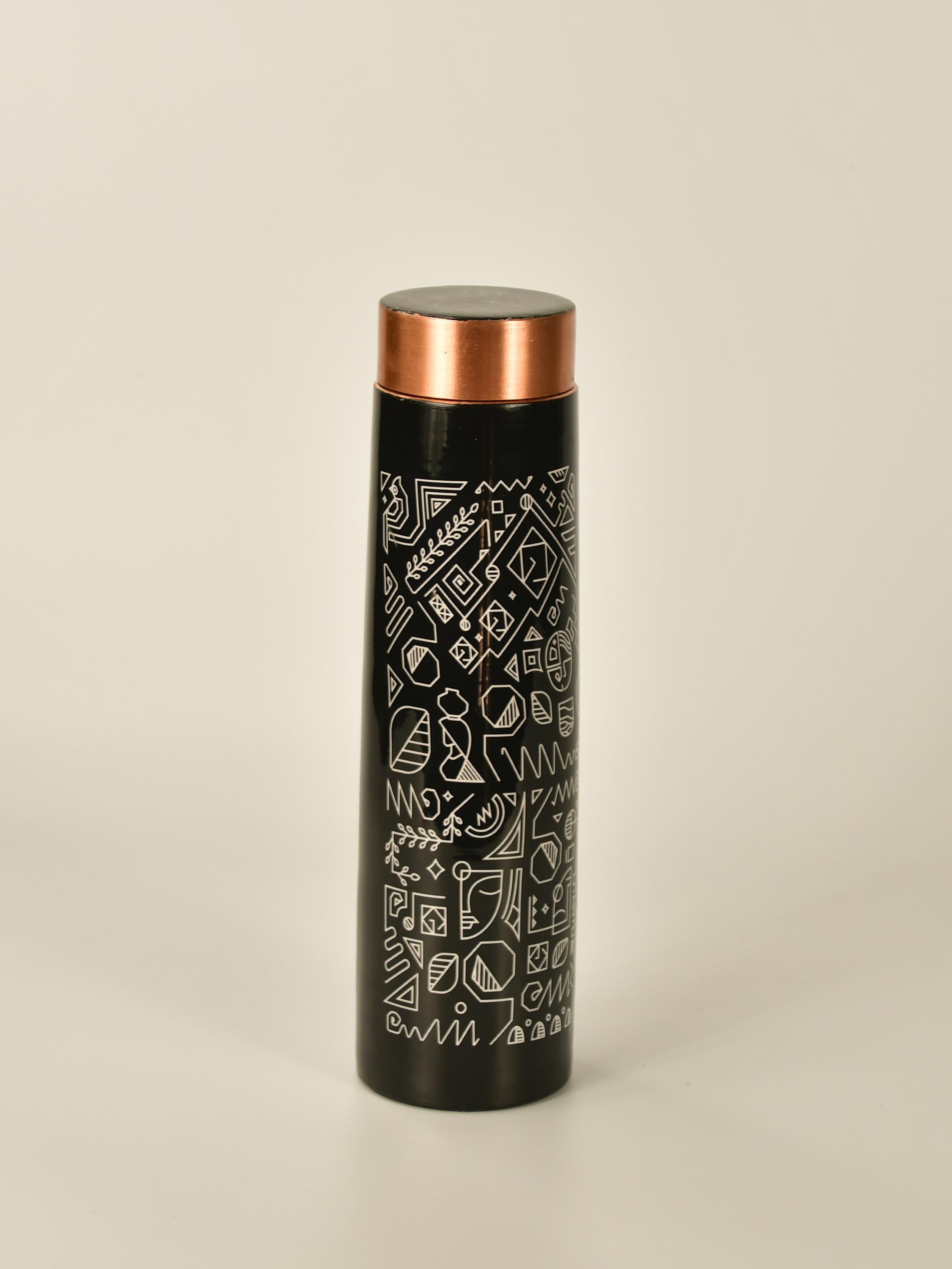 Sowpeace Handpainted bottle showcasing indigenous artforms