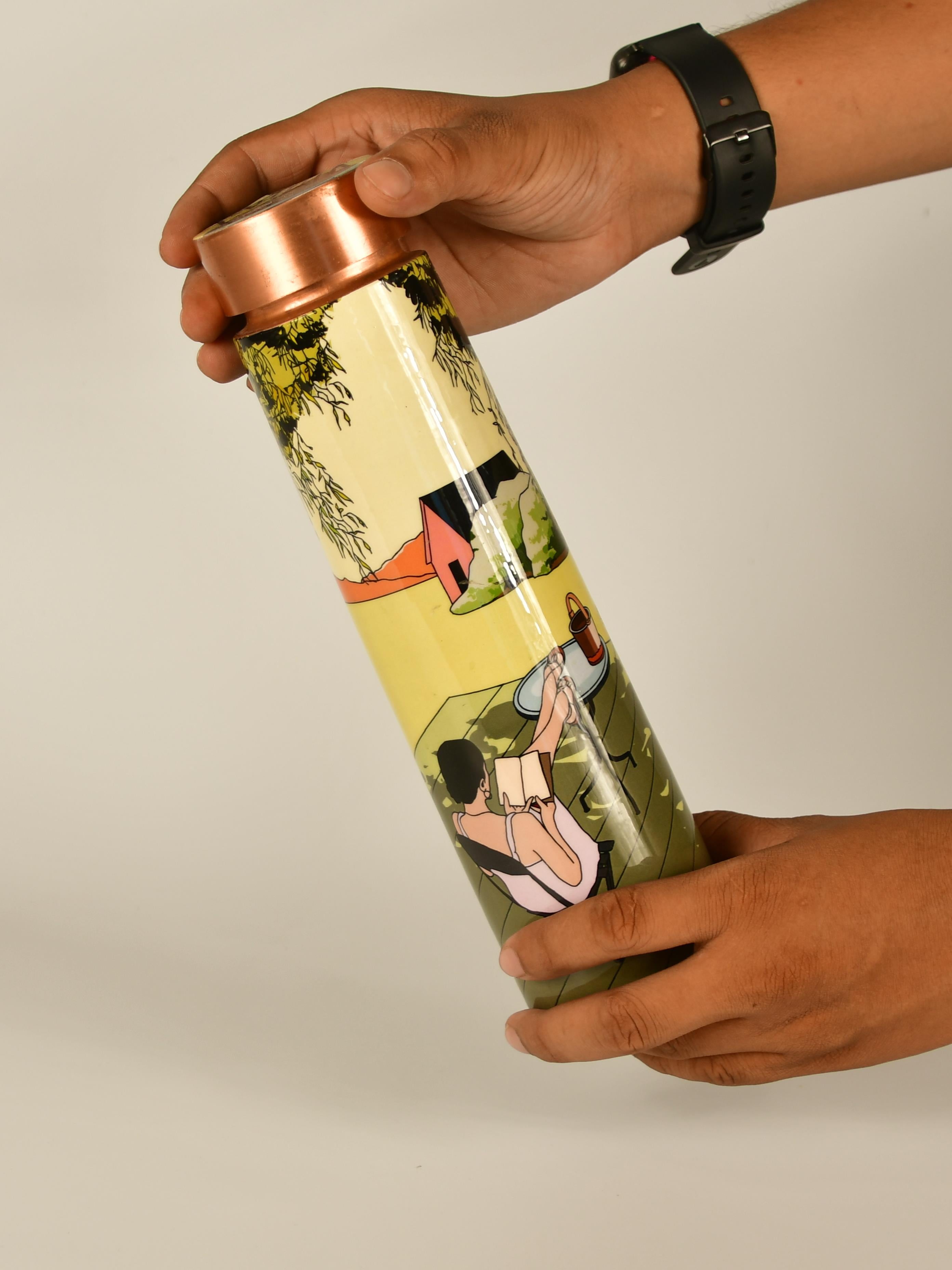 Sowpeace Outdoor lawn-inspired stylish copper bottle