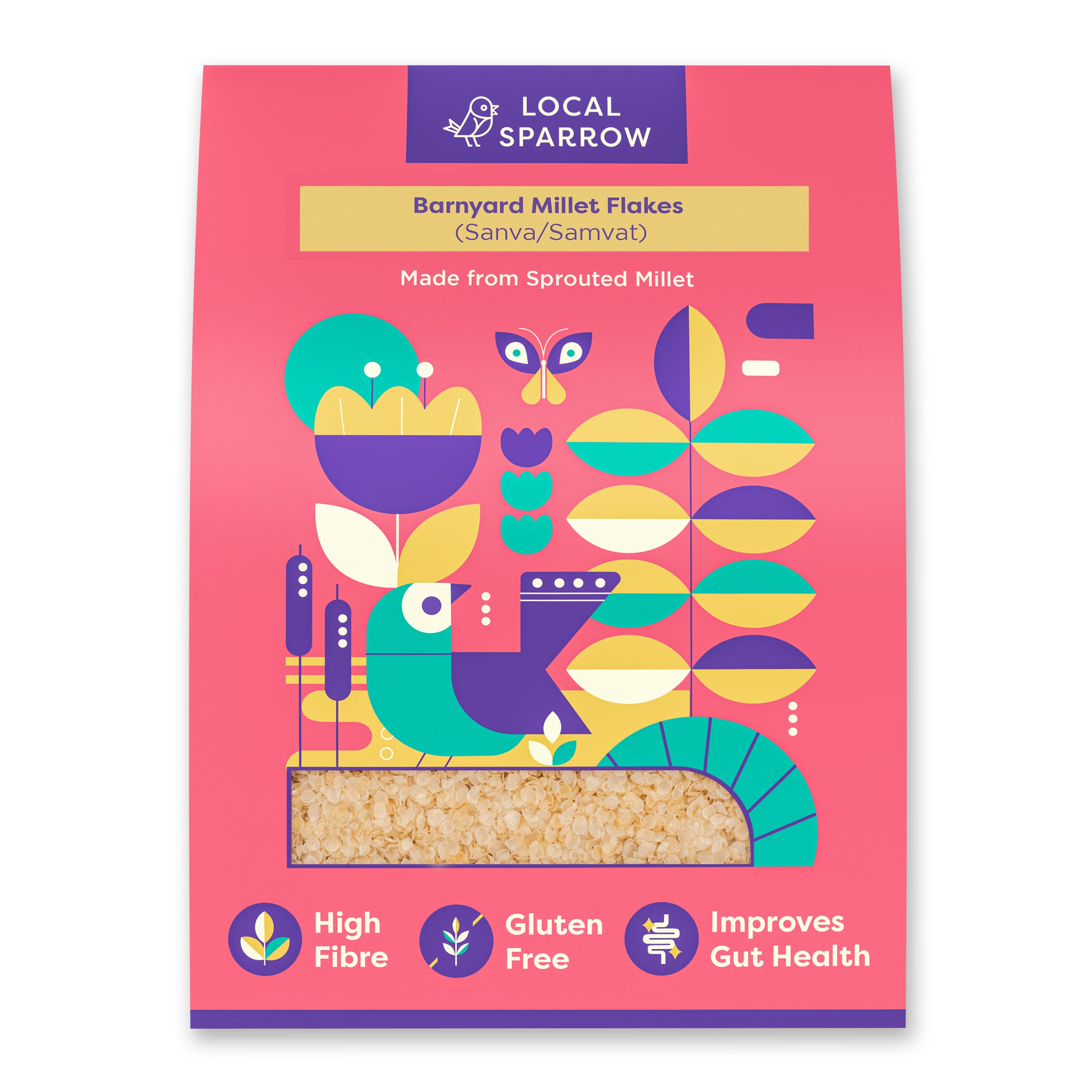 Local Sparrow| Sprouted Barnyard Millet Flakes| Samvat Poha| 500g