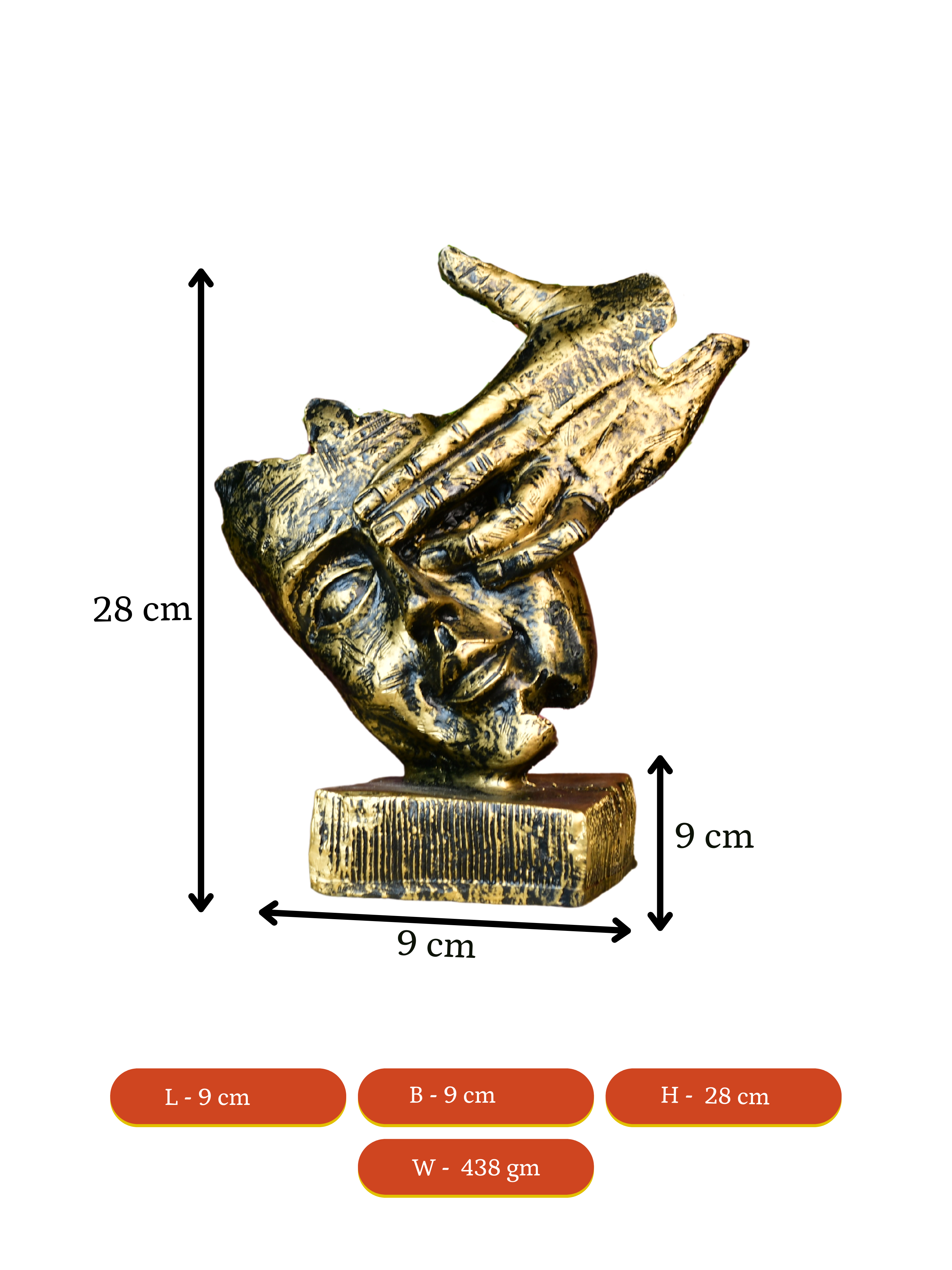 Sowpeace Resin Hand-on-Face Sculpture – Trendy Home Decor Accent & Unique Gift Idea