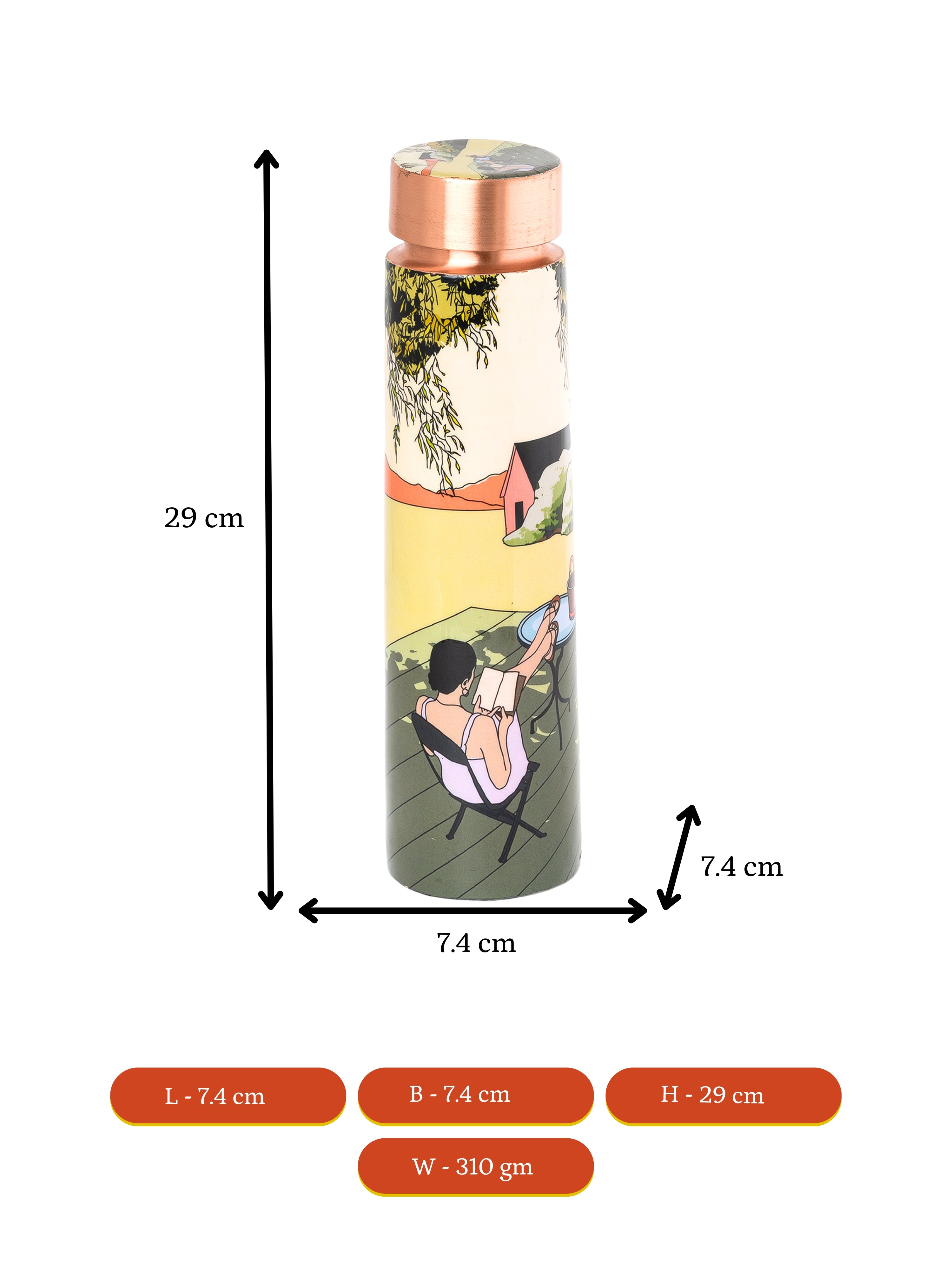 Sowpeace Outdoor lawn-inspired stylish copper bottle