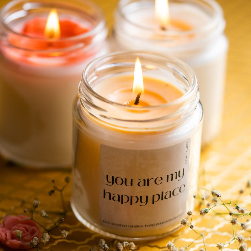 Sosa Candles Happy Place Scented Candles Gift Set | Scented Candles For Home Decor | Scented Candles For Home Decoration| Scented Candles For Bedroom | Gift Set