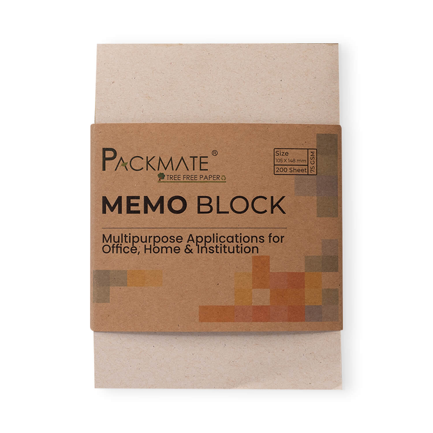 PackMate Memo Block - 200 Sheets | Made Using 100% Recycled Paper (Pack of 5) - Total 1000 Sheets
