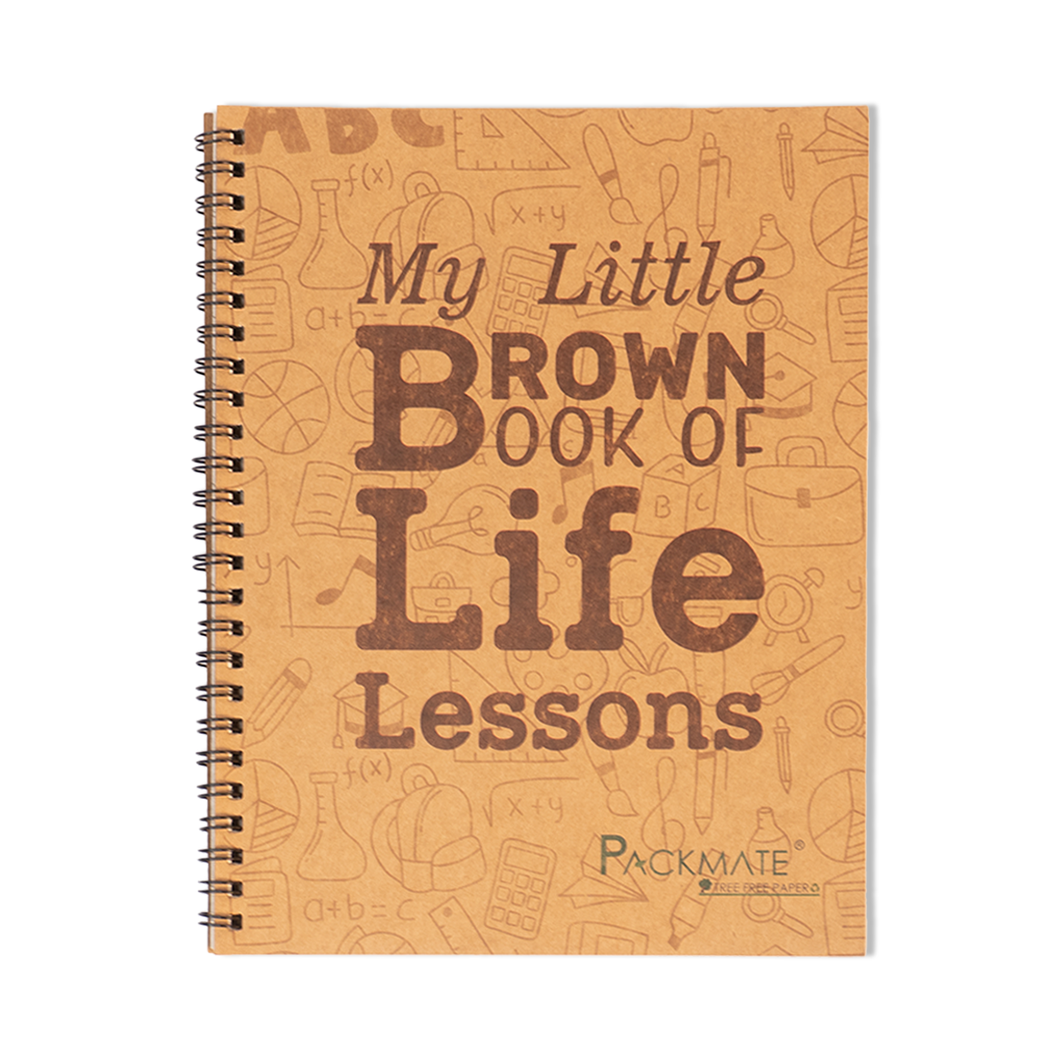 PackMate Spiral Notebook | For Office & Personal Use | Made Using 100% Recycled Paper ( cover design: my little brown book of life lessons)