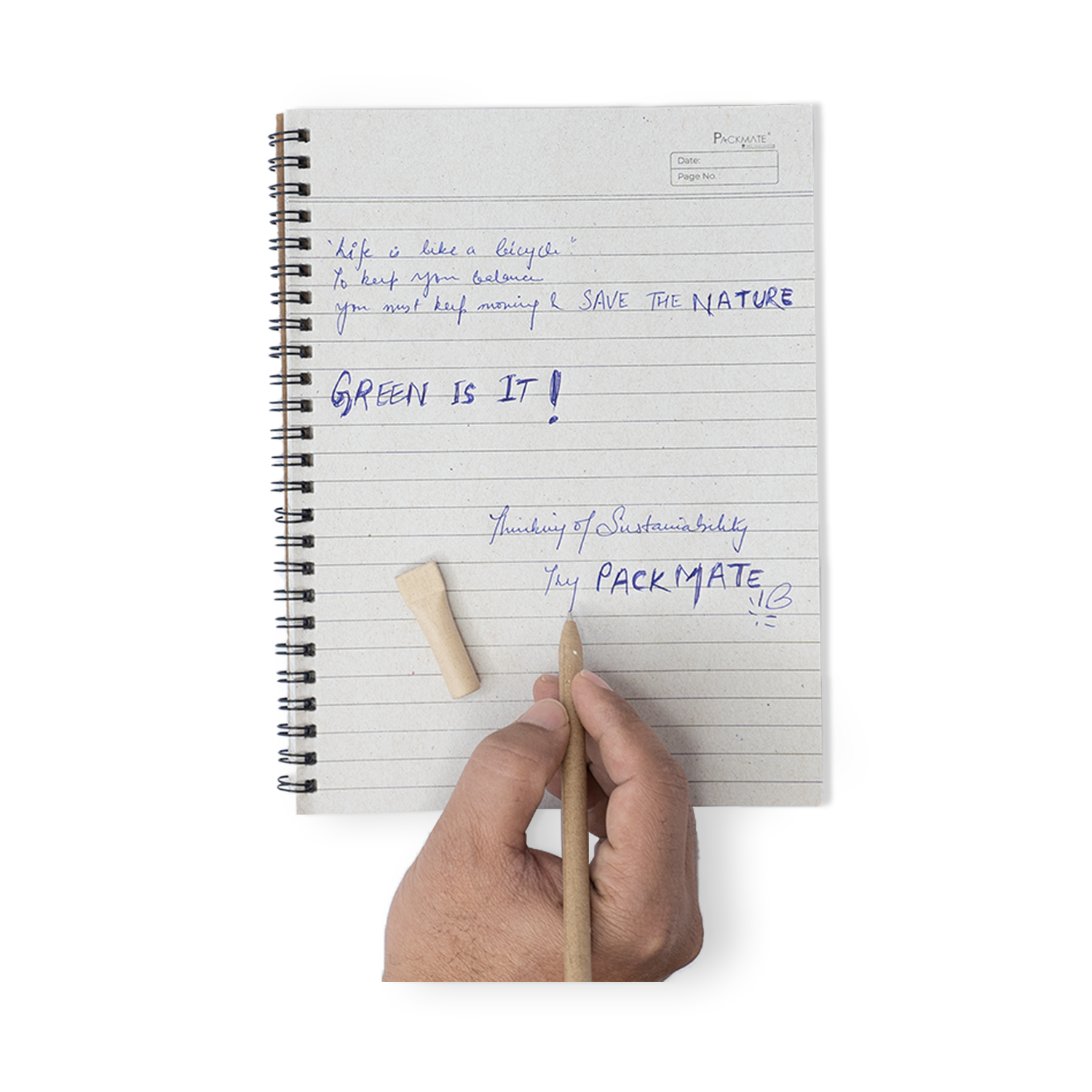 PackMate Spiral Notebook | For Office & Personal Use | Made Using 100% Recycled Paper ( cover design: Great ideas start here)