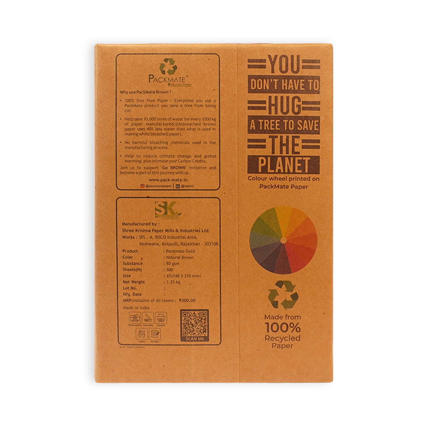 Packmate Gold Unbleached Copier - Natural Shade - A5 Size - | Made of 100% Recycled Paper - Tree Free Paper - 2 Ream - 1000 sheets