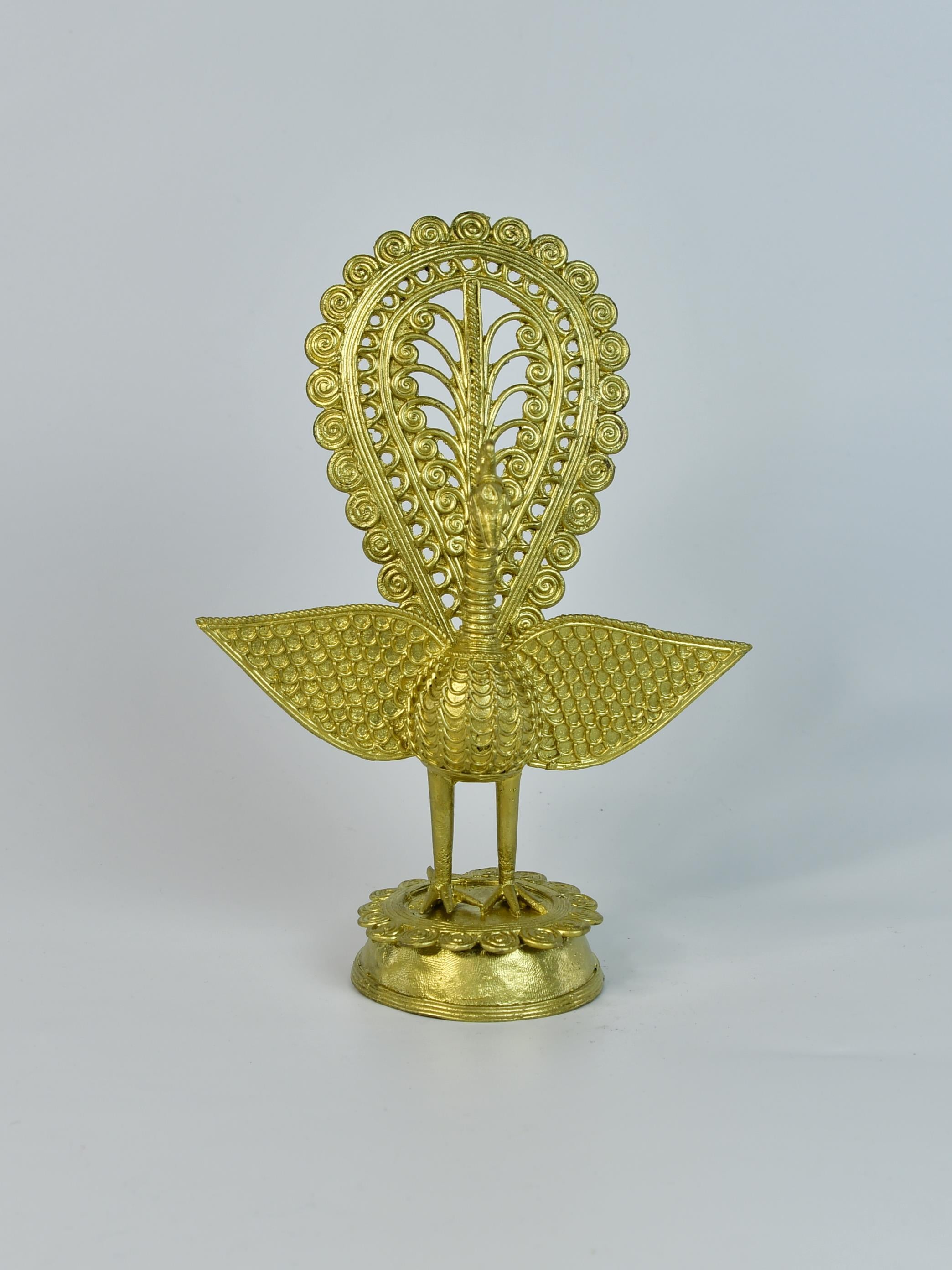 Sowpeace Handcrafted peacock using Dokra metal art
