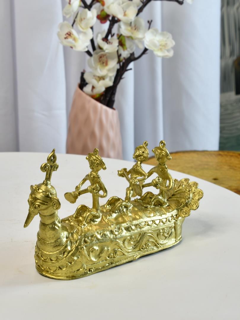 Sowpeace Premium Brass Dhokra Art Ancient Boat