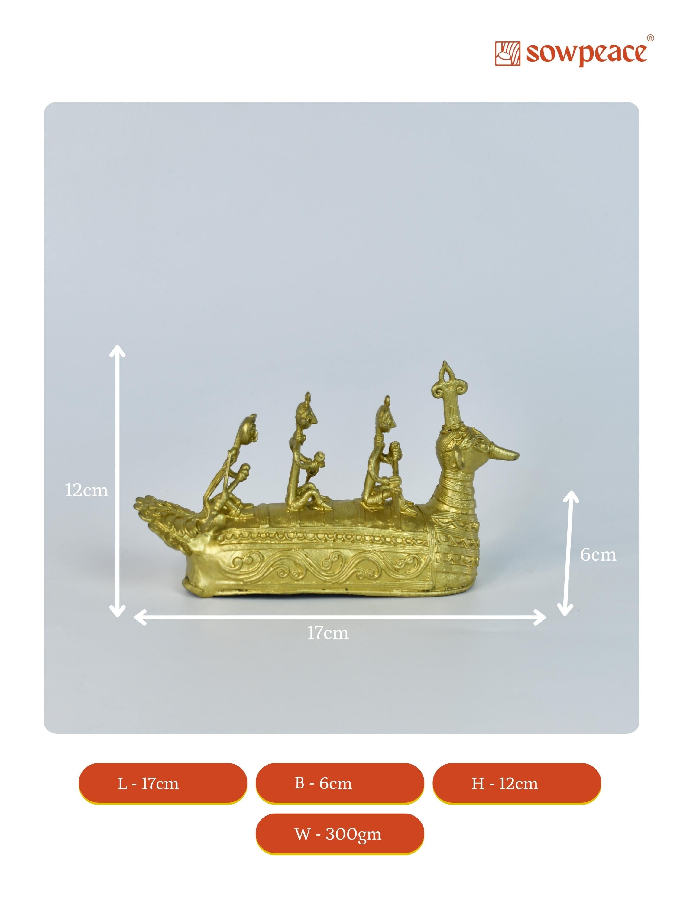 Sowpeace Premium Brass Dhokra Art Ancient Boat