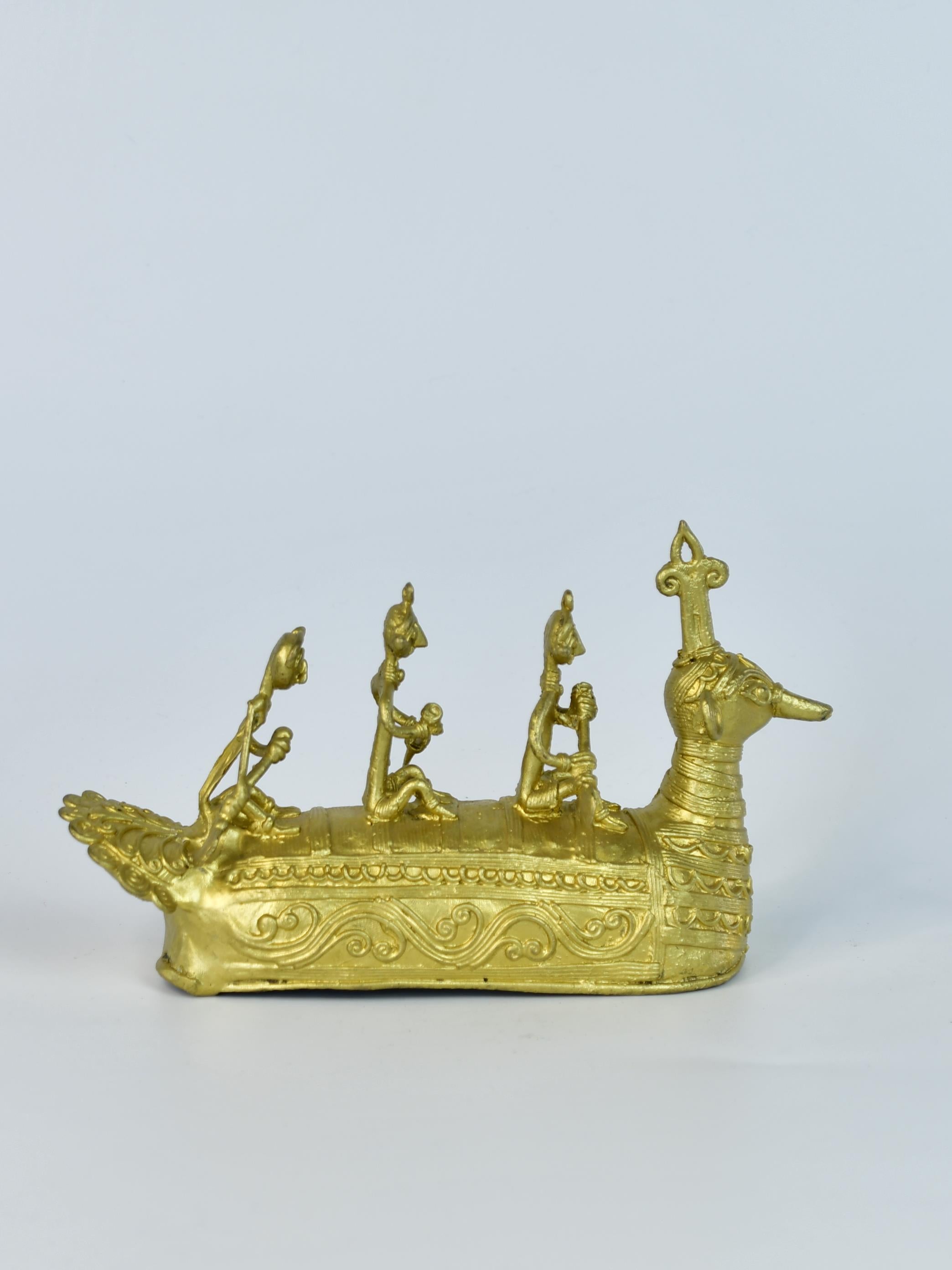 Sowpeace Premium Brass Dhokra Art Ancient Boat