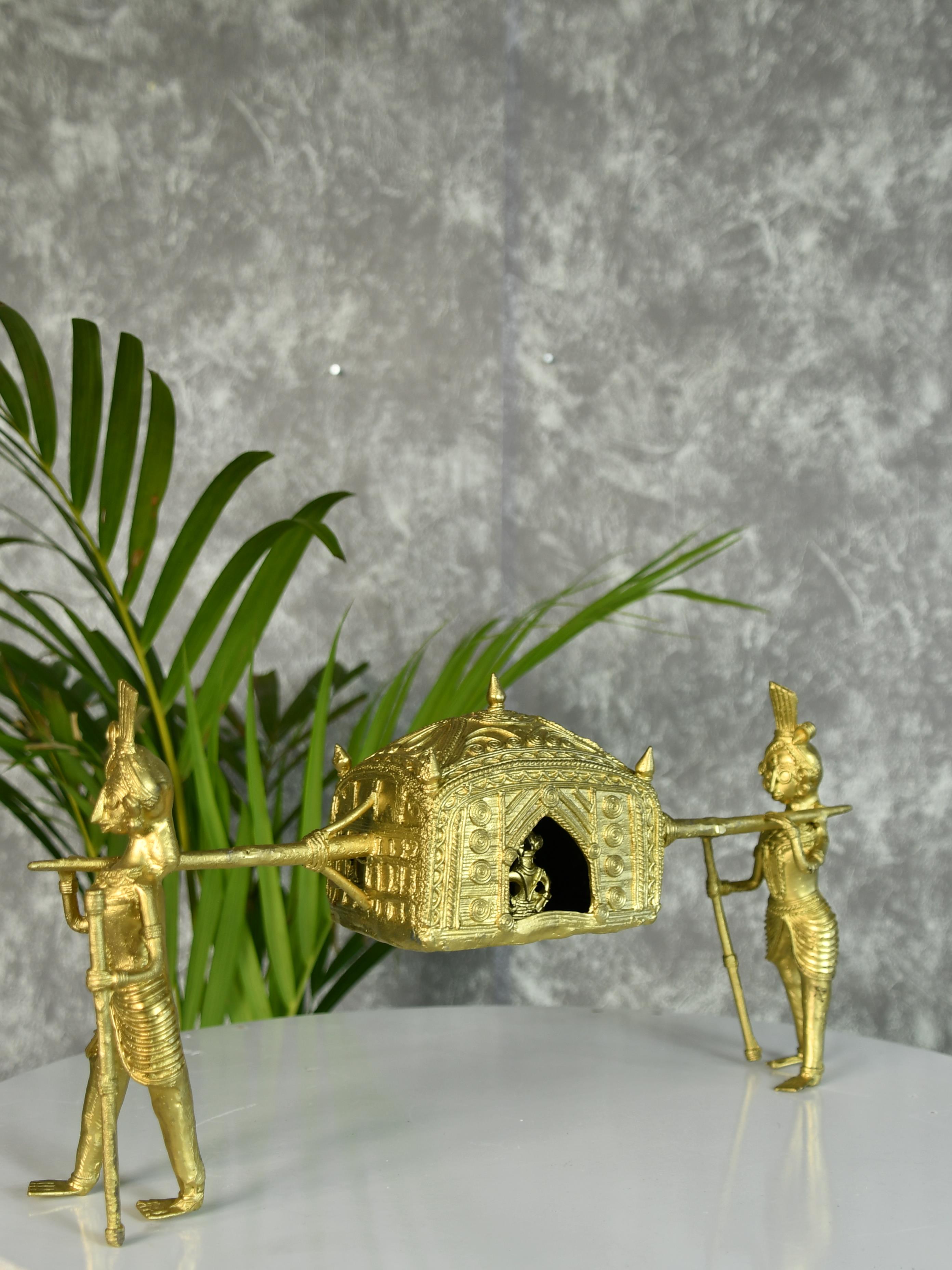 Sowpeace Brass Dhokra Art Wedding Palki: Elite Décor