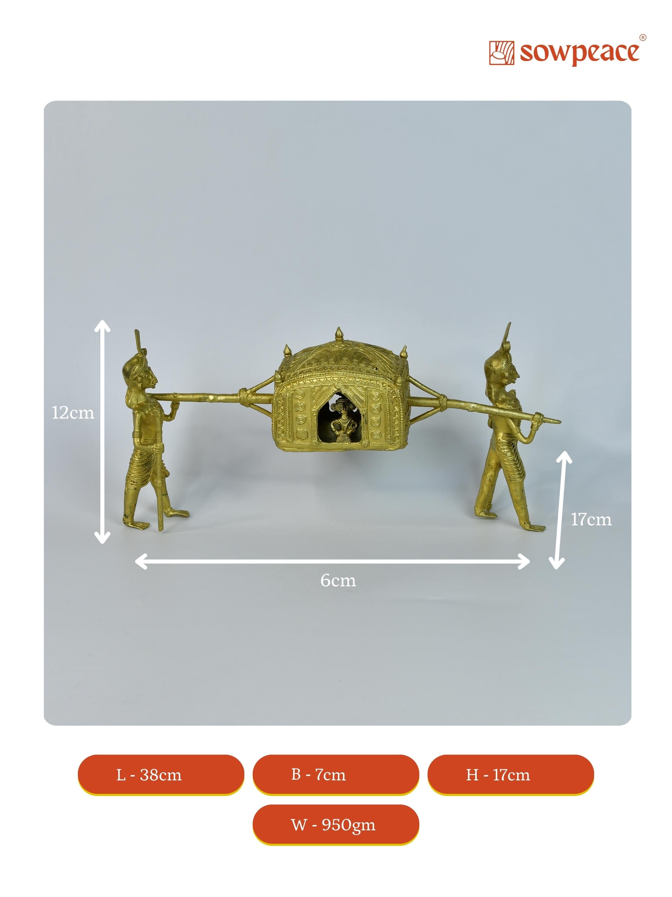 Sowpeace Brass Dhokra Art Wedding Palki: Elite Décor