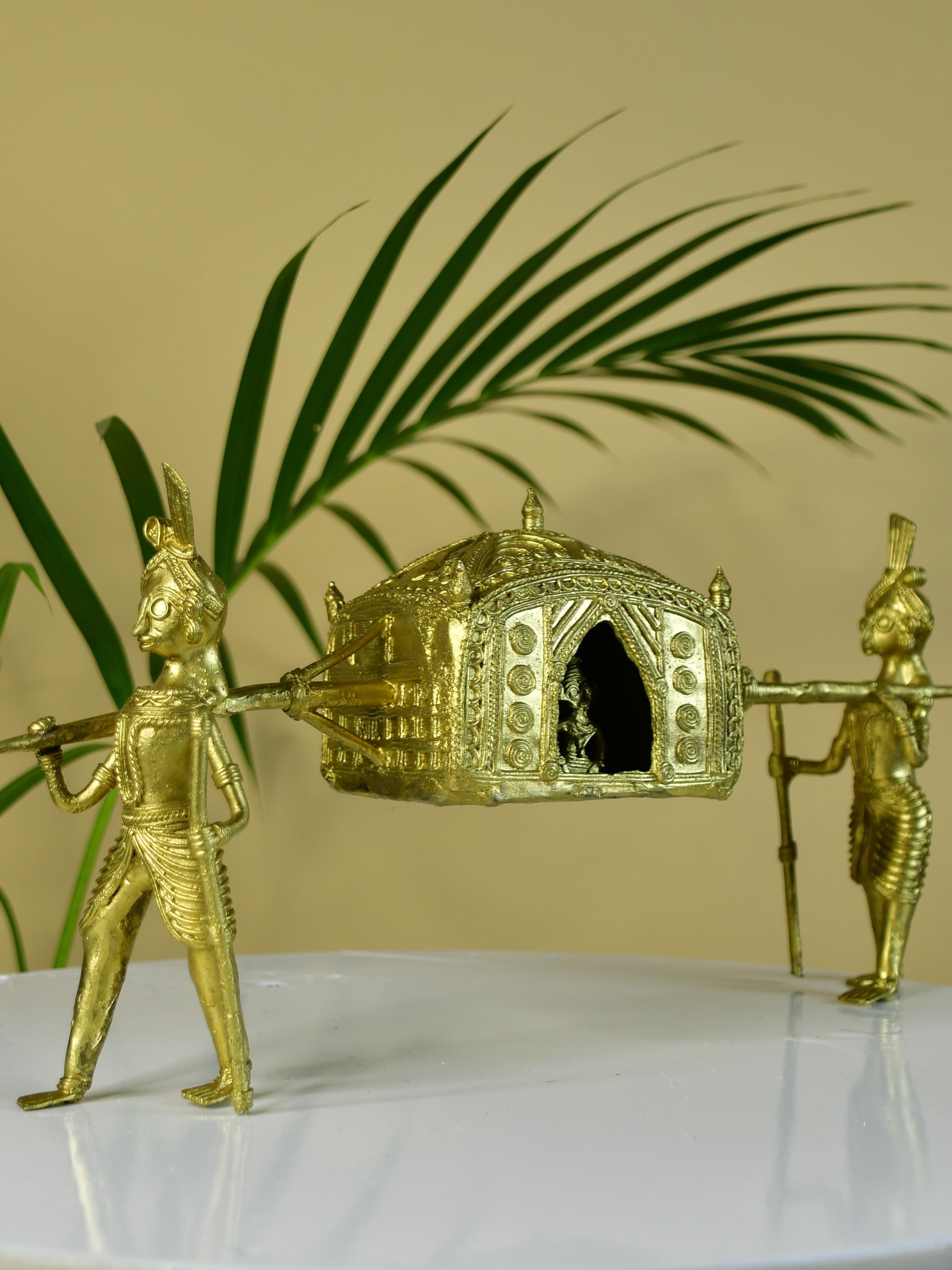 Sowpeace Brass Dhokra Art Wedding Palki: Elite Décor