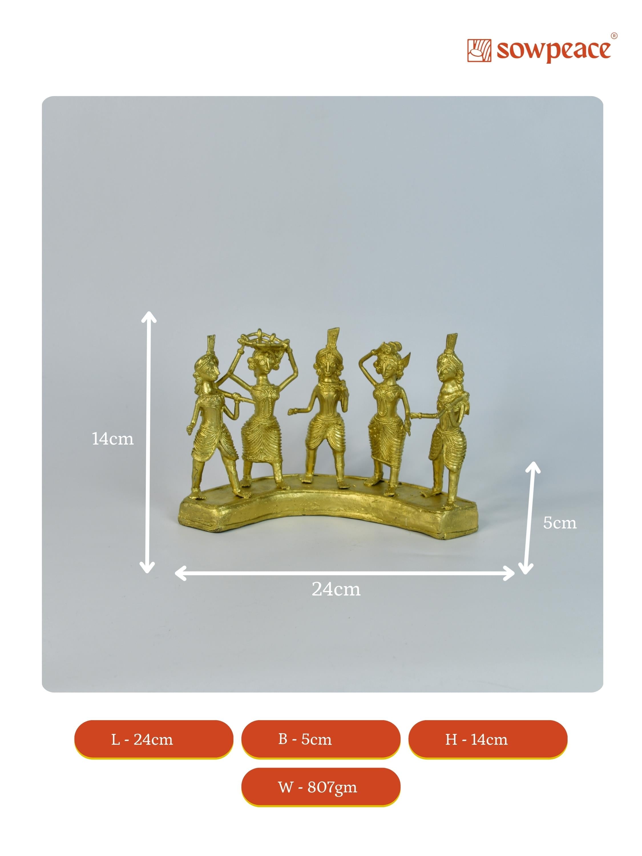 Sowpeace Exquisite Brass Dhokra Art Farmers Set: Premium Decor