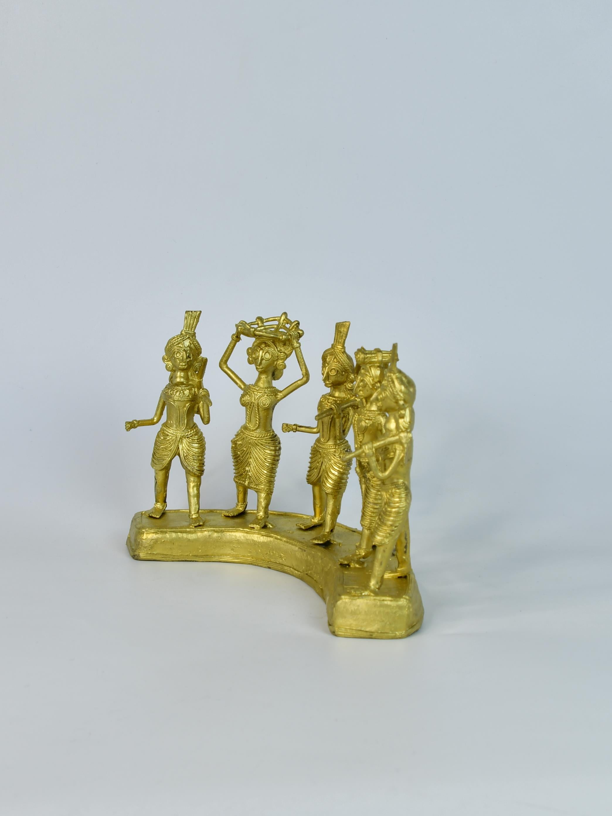 Sowpeace Exquisite Brass Dhokra Art Farmers Set: Premium Decor