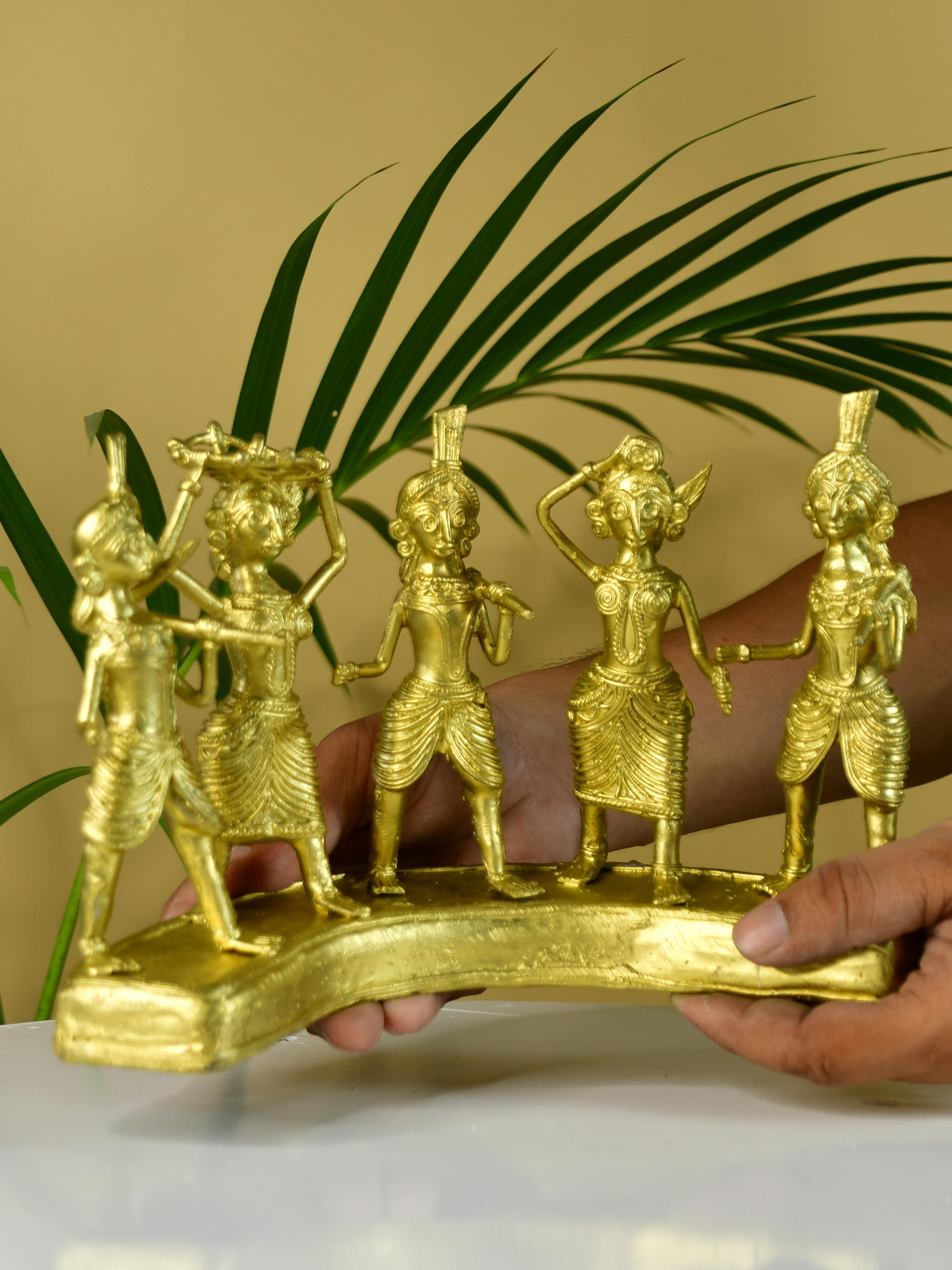 Sowpeace Exquisite Brass Dhokra Art Farmers Set: Premium Decor