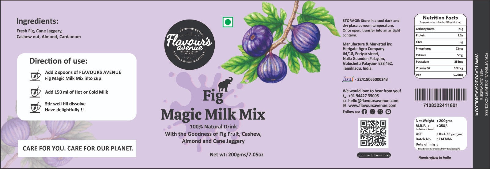 Flavours Avenue Fig Magic Milk Mix 200g