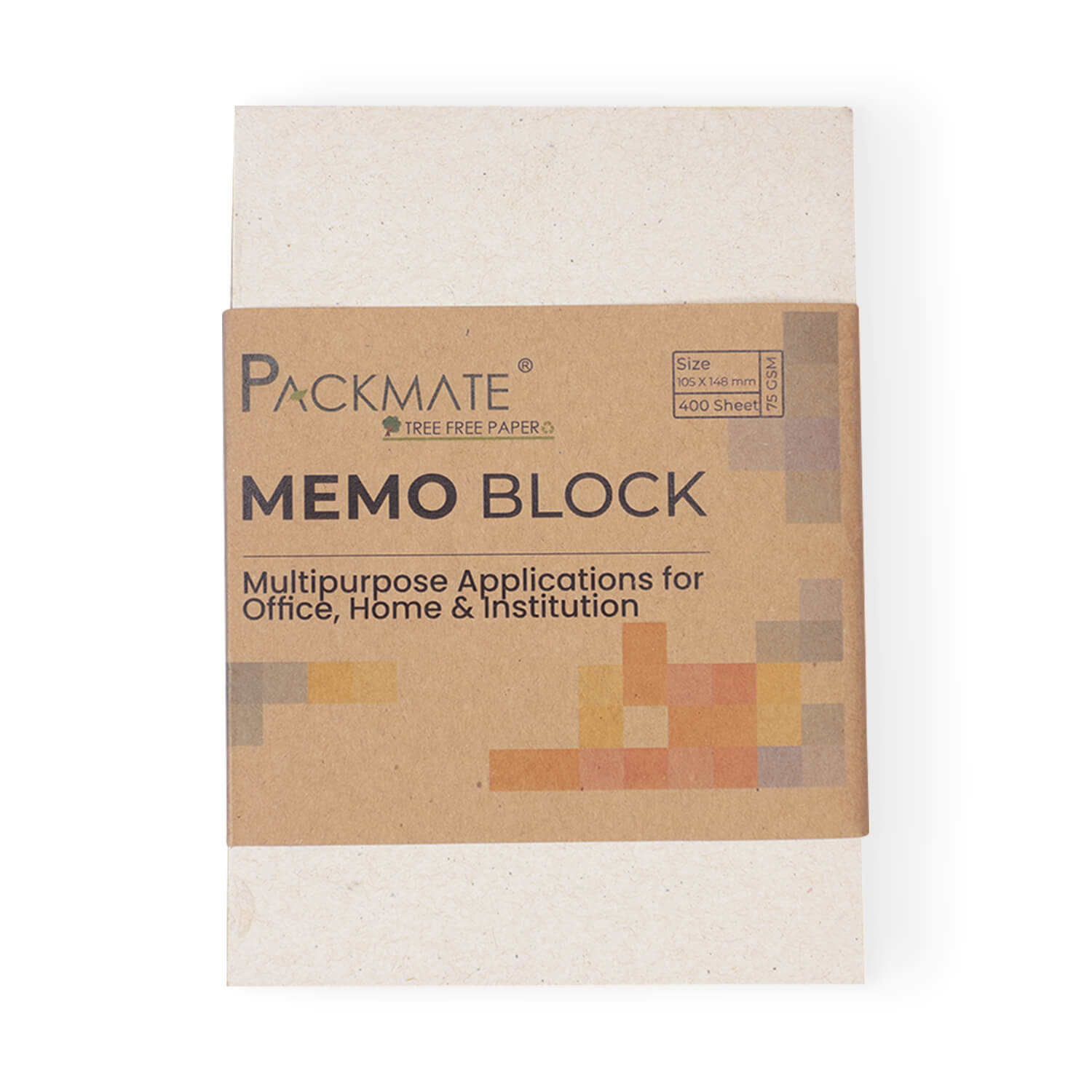 PackMate Memo Block - 400 Sheets | Made Using 100% Recycled Paper (Pack of 5) - Total 2000 Sheets