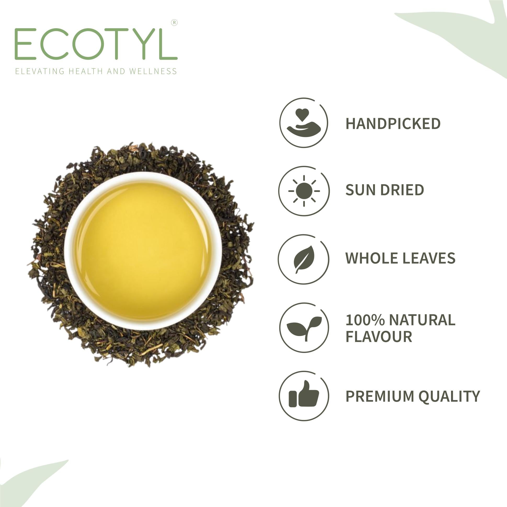 Ecotyl Green Tea Leaves From Darjeeling | Handpicked | 180g
