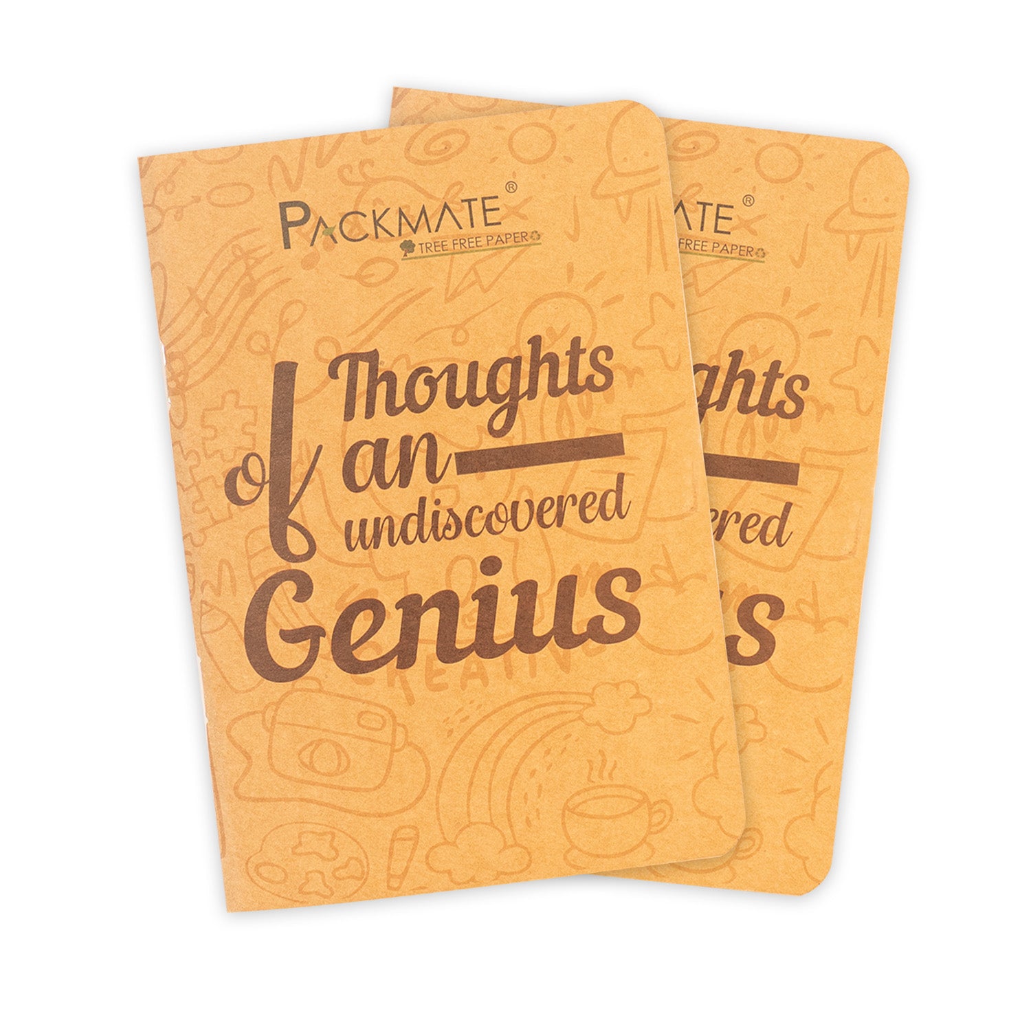 Packmate Notepad | Made Using 100% Recycled Paper | 100 pages per Note pad ( cover design: Thoughts of an undiscovered genius)