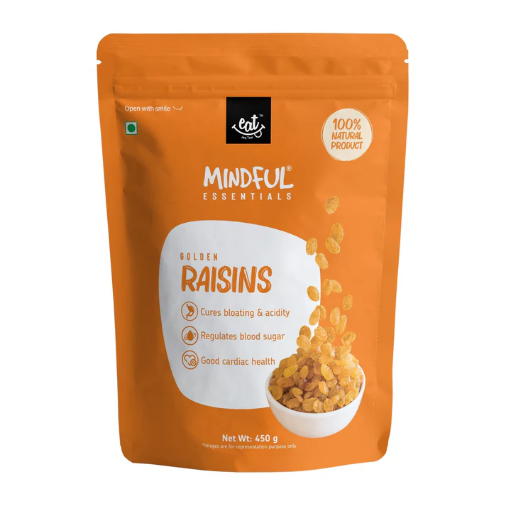 EAT Anytime Mindful Premium Seedless Golden Raisins , 450g