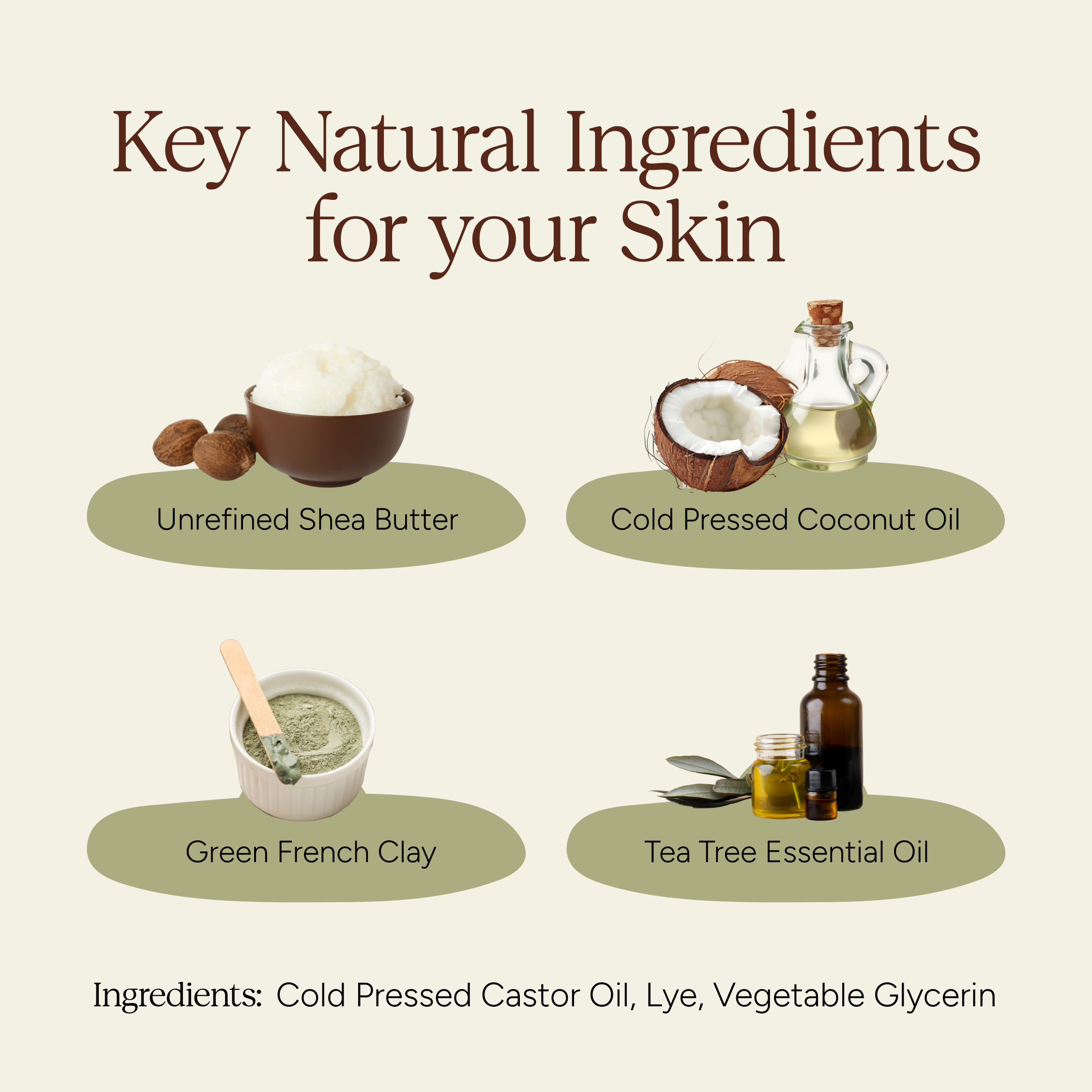 Soil Origin Green French Clay & Tea Tree Body Soap With Shea Butter - 100 Gm