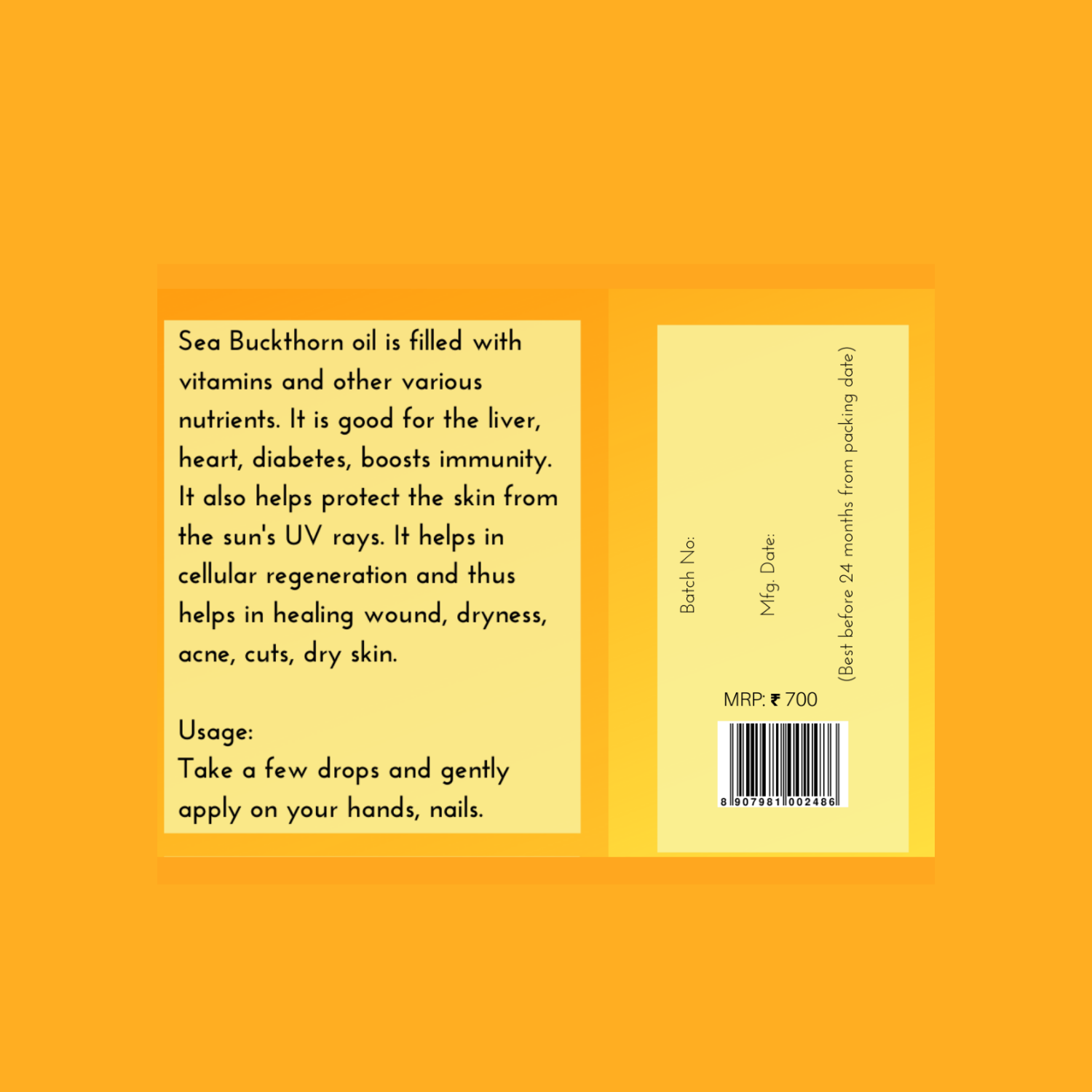 Oilcure Sea Buckthorn Oil- 30 ml