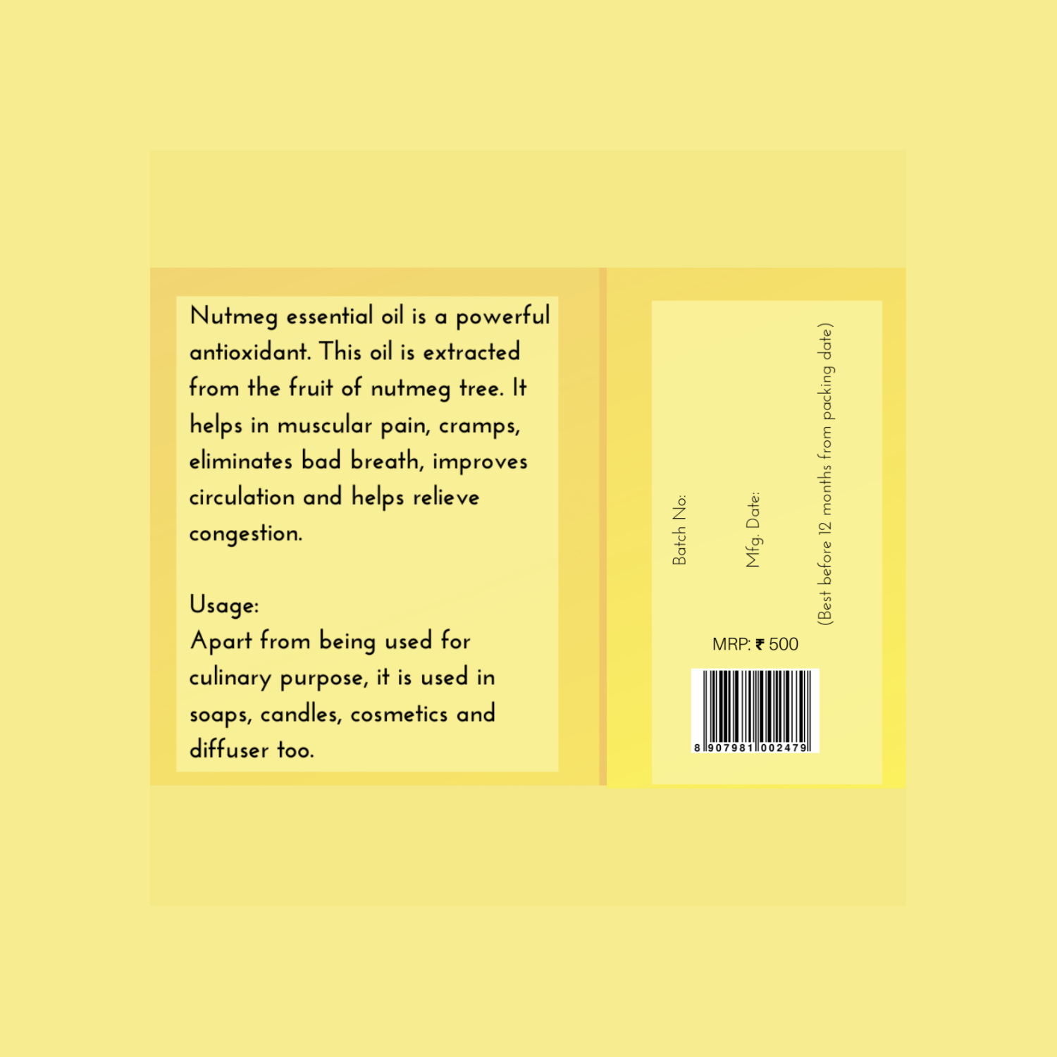 Oilcure Nutmeg Oil- 30 ml