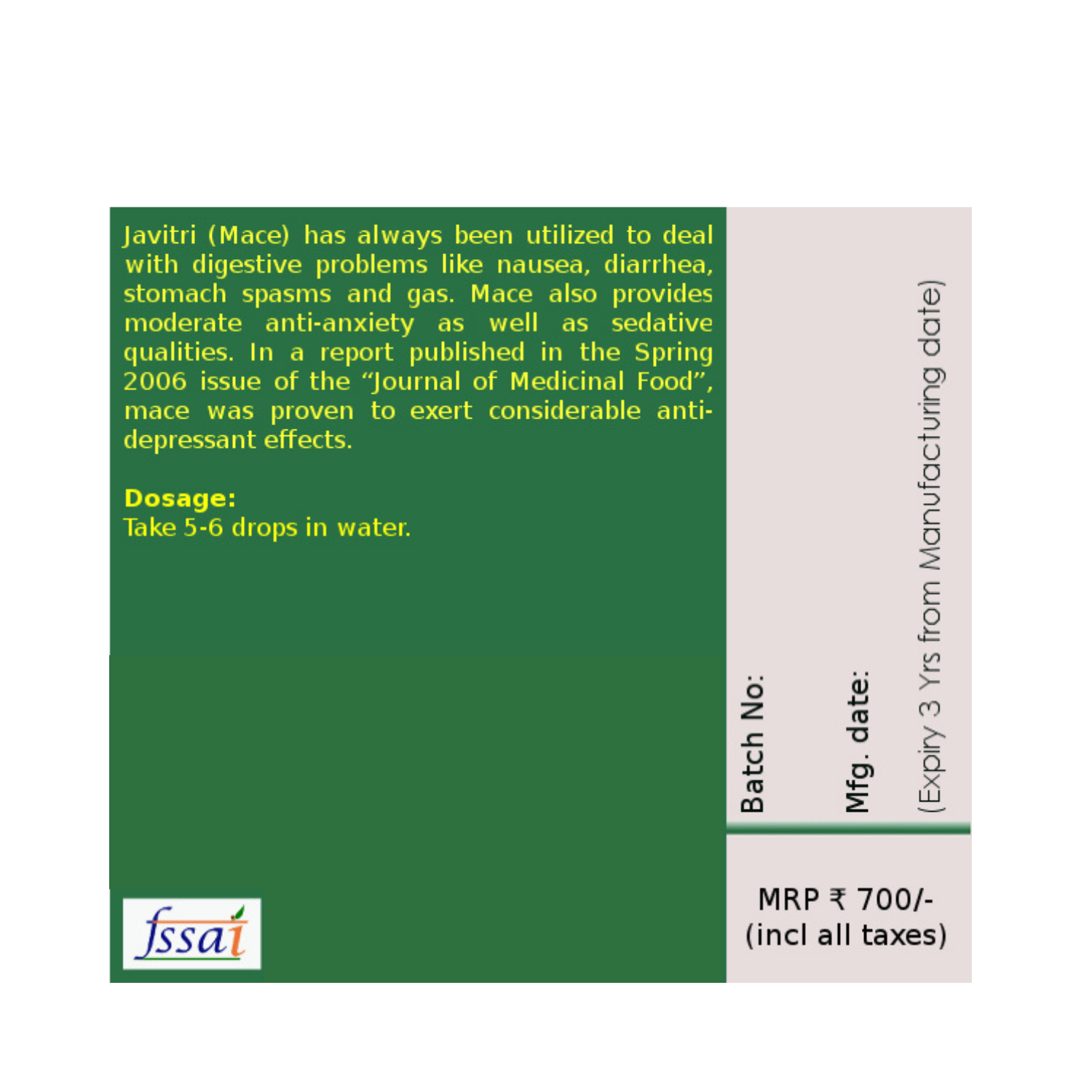 Oilcure Javitri/ Mace Oil -30 ml