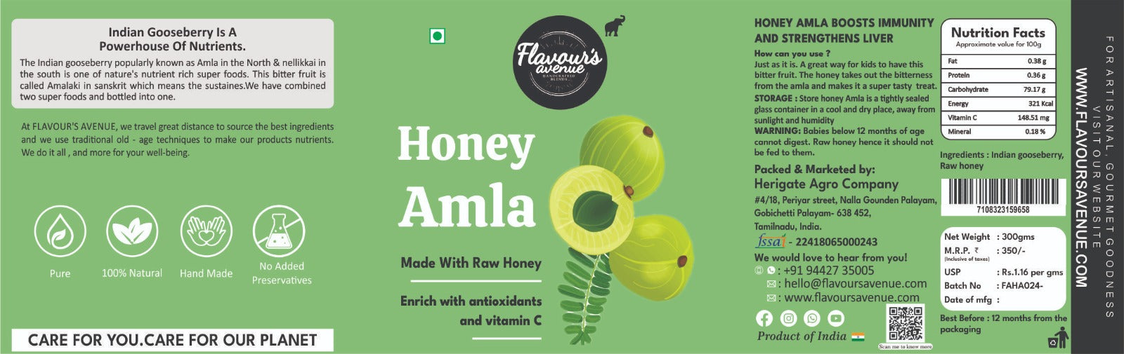 Flavours Avenue Honey Amla 300g