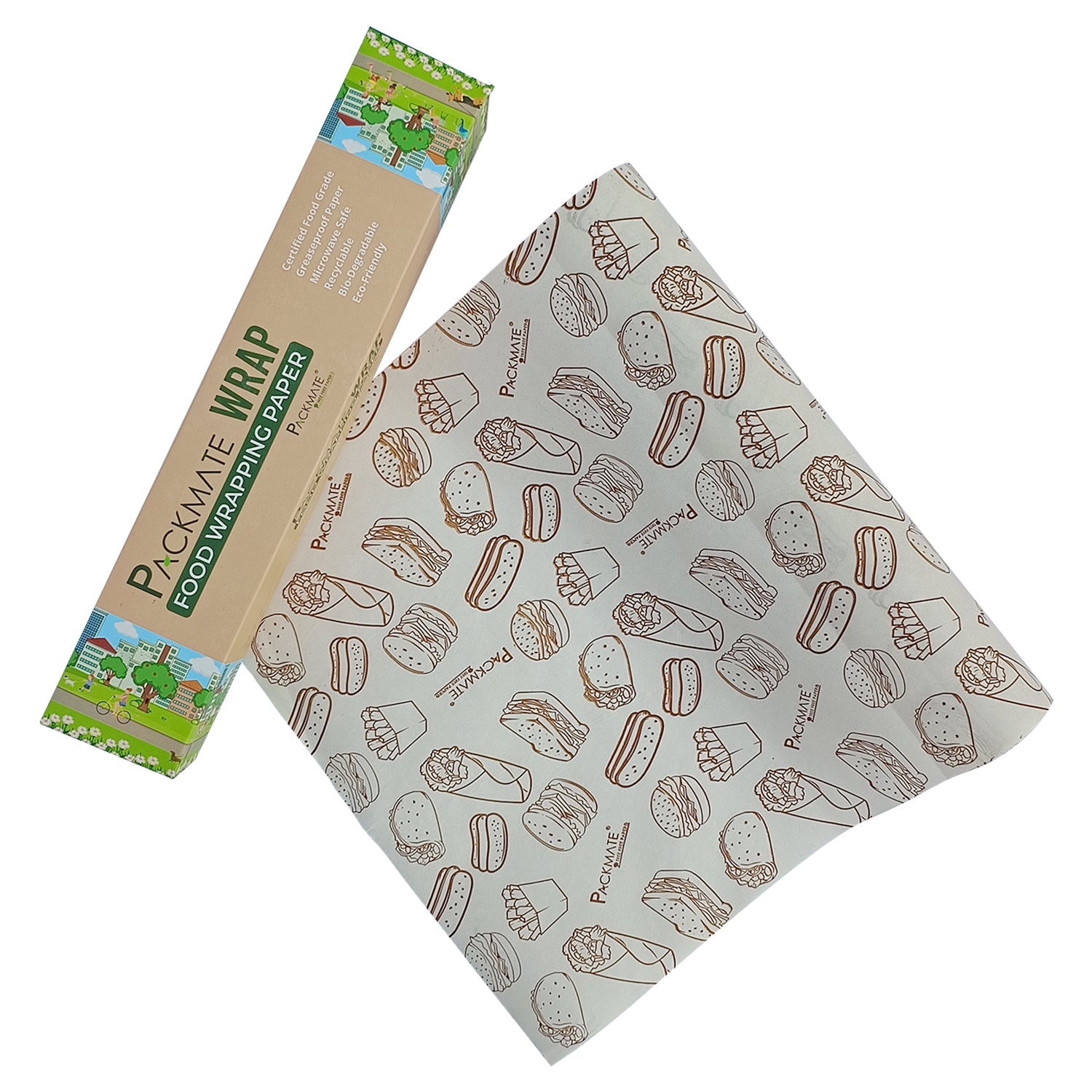 Packmate Food Wrapping Paper - Pack of 2 Rolls - 20 Meter per roll - Grease Resistant Paper
