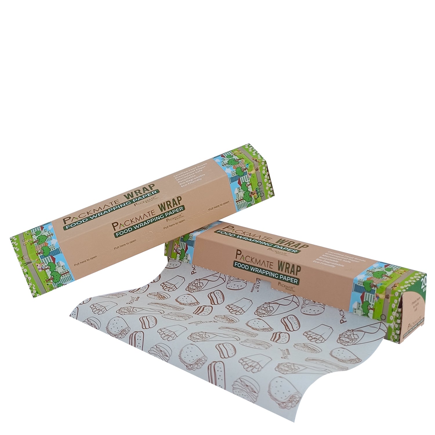 Packmate Food Wrapping Paper - Pack of 2 Rolls - 20 Meter per roll - Grease Resistant Paper