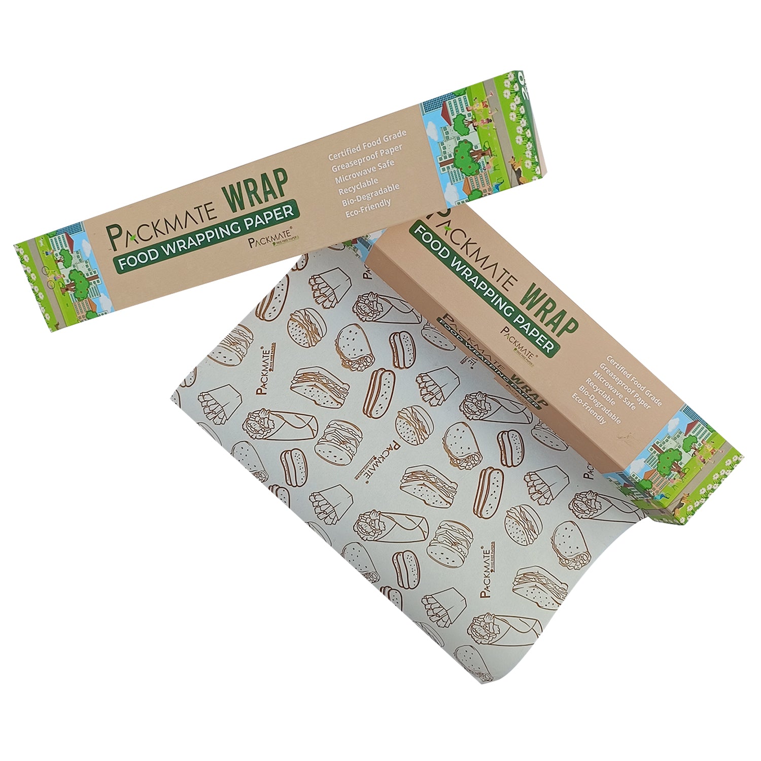 Packmate Food Wrapping Paper - Pack of 2 Rolls - 20 Meter per roll - Grease Resistant Paper