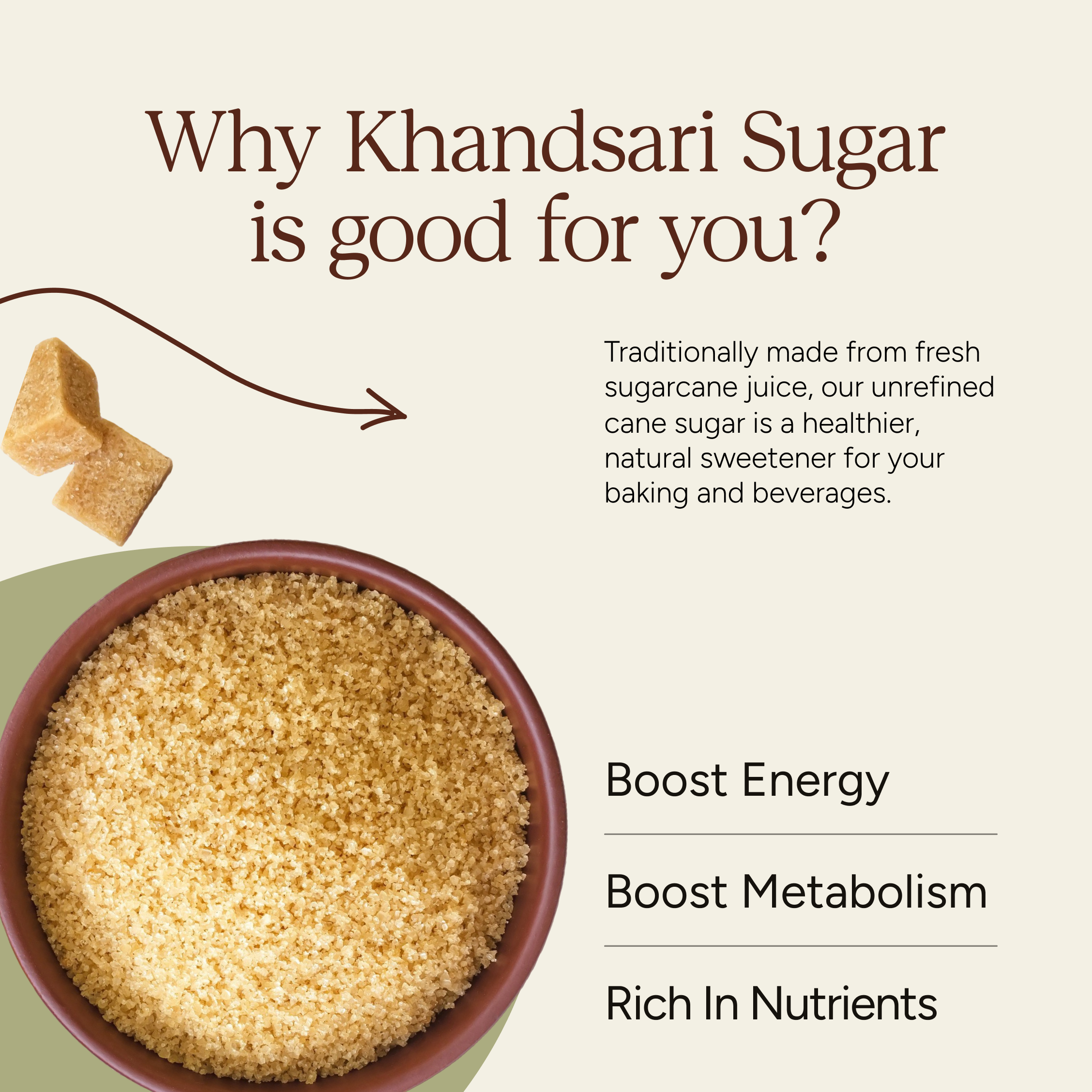 Soil Origin Khandsari Sugar (Raw Sugar) - 500 Gm