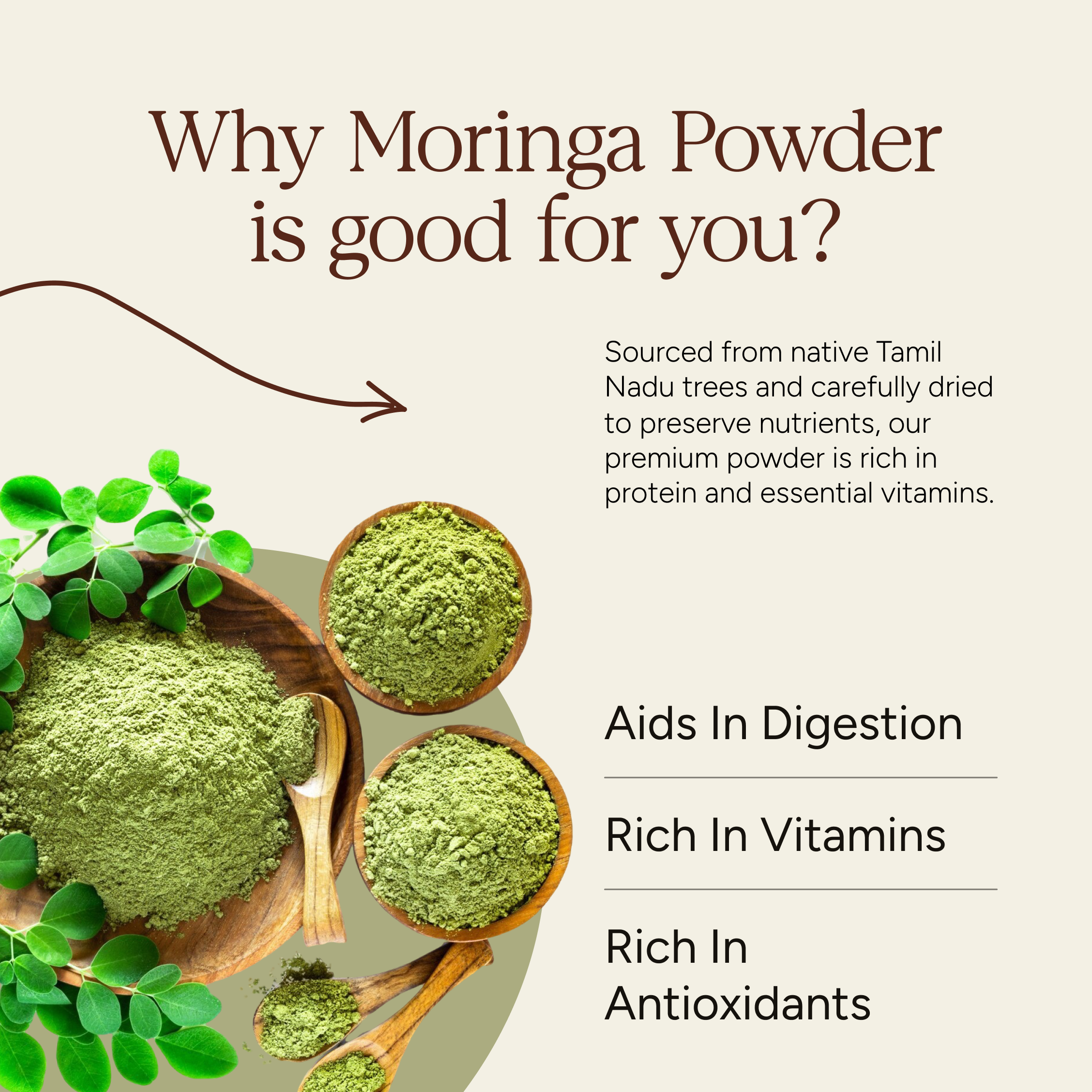 Soil Origin Moringa Powder - 100 Gm