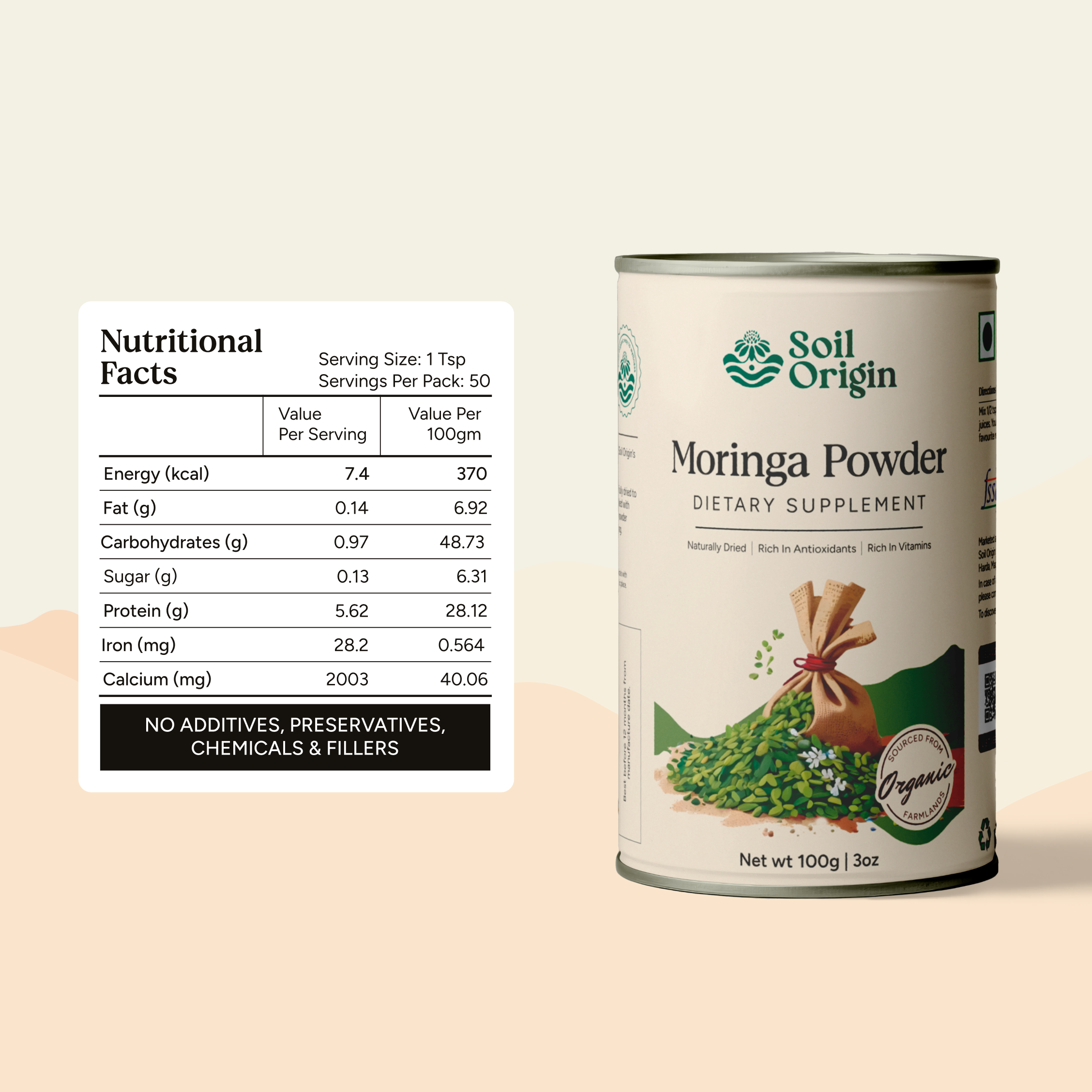 Soil Origin Moringa Powder - 100 Gm