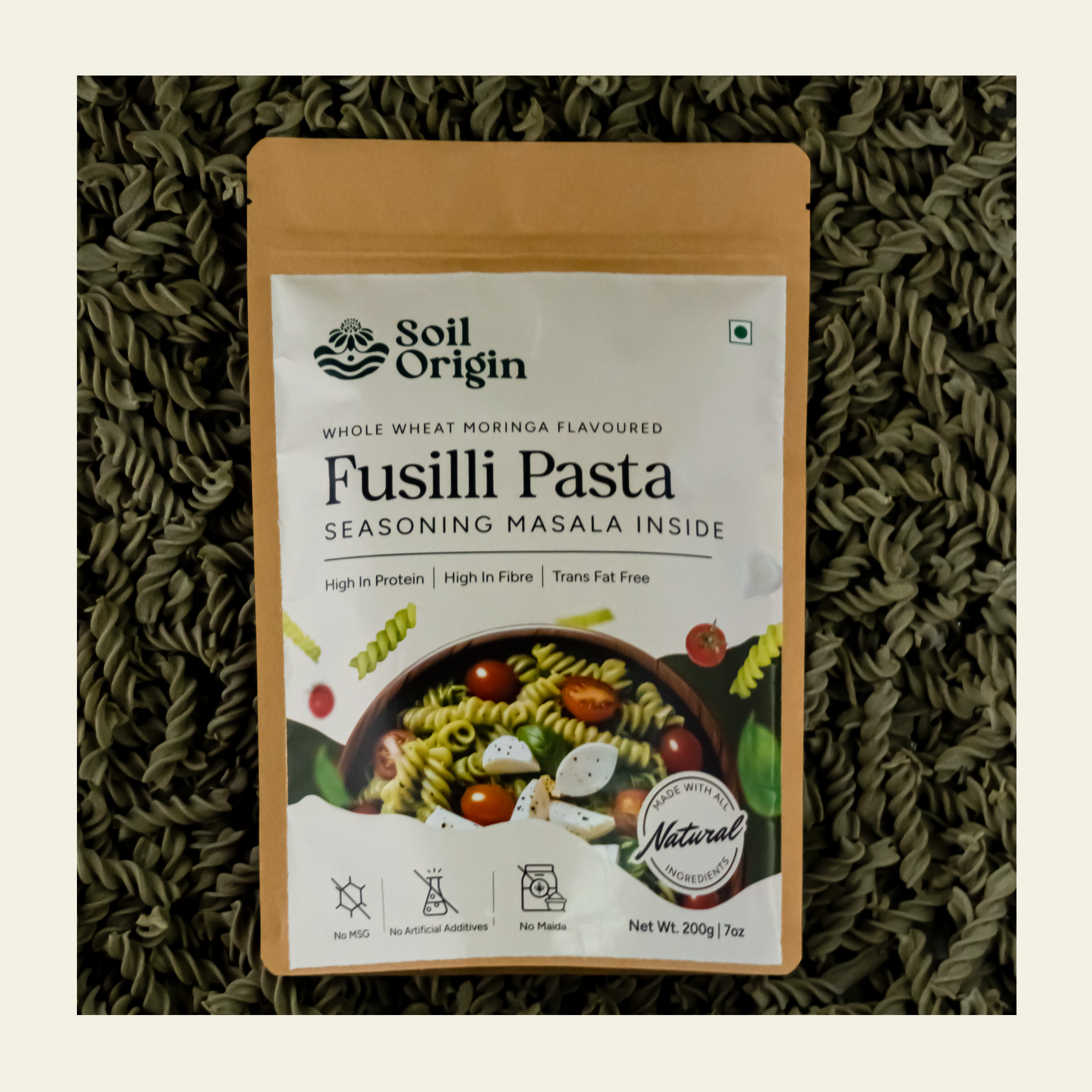 Soil Origin Moringa Wheat Pasta (Seasoning Masala Inside) - 500 Gm