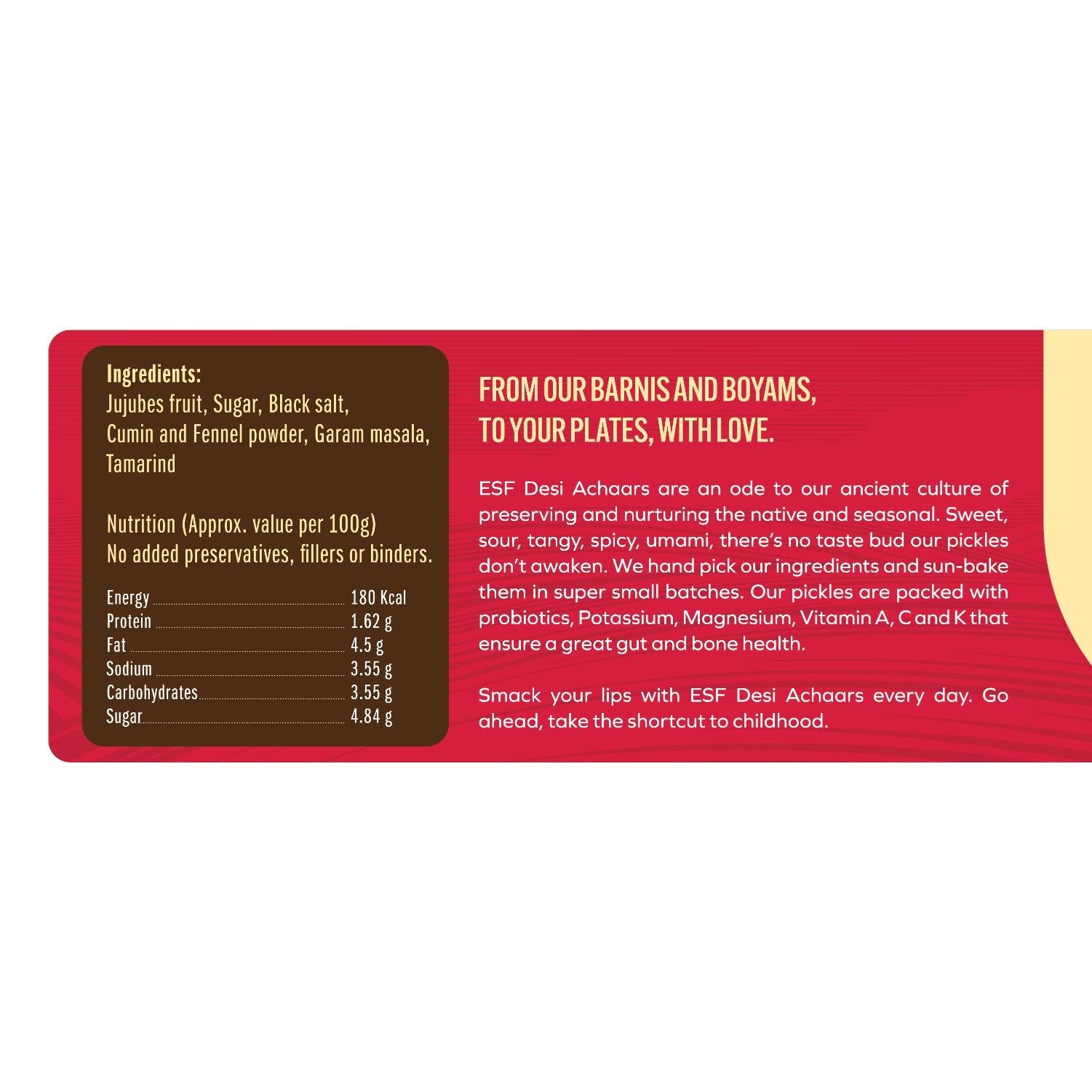 Earth Story Farms Pickles Meethi Ber Indian Jujube Kul Achaar