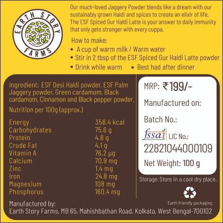 Earth Story Farms Spiced Gur Haldi Latte 100g (Pack of 2)