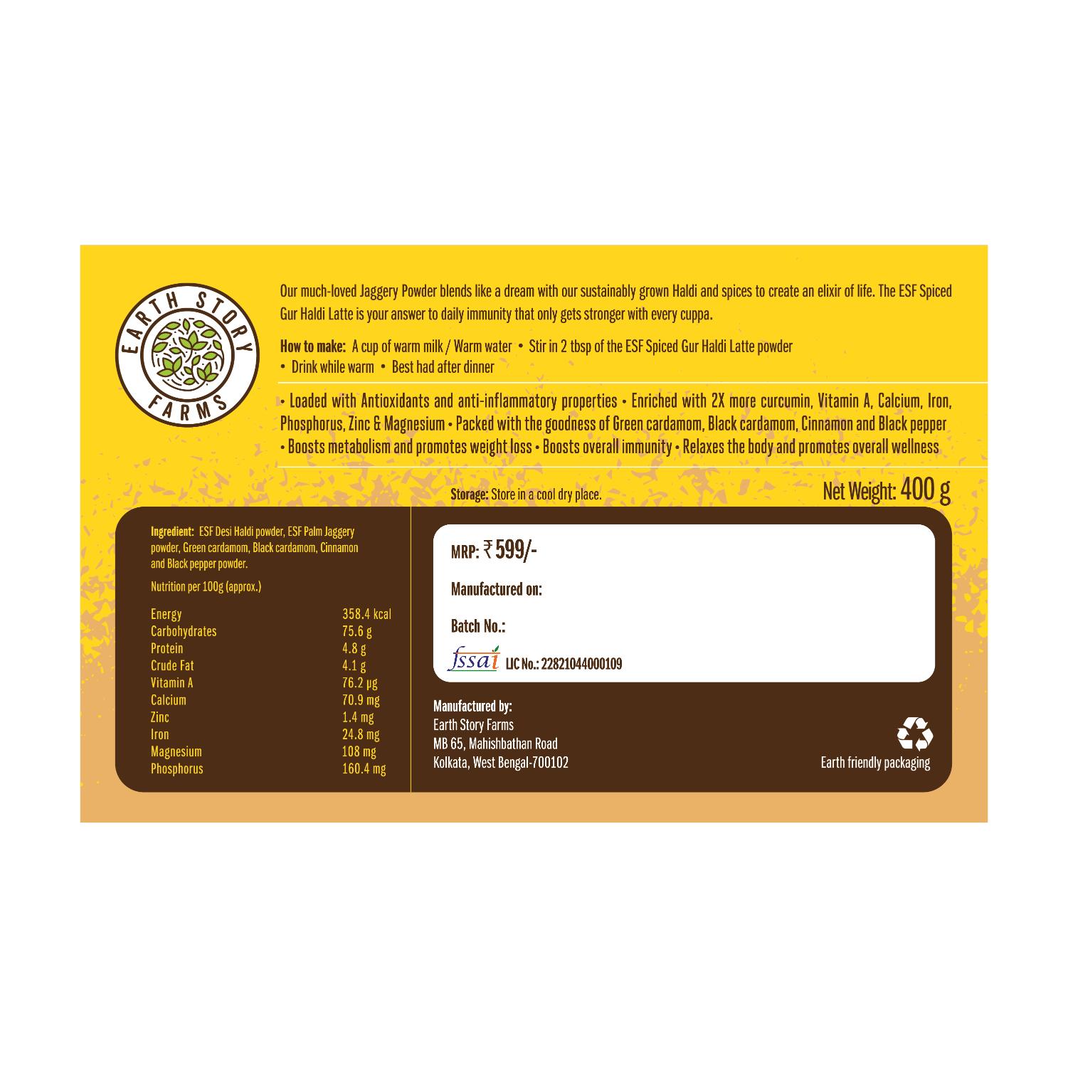 Earth Story Farms Spiced Gur Haldi Latte 400 g