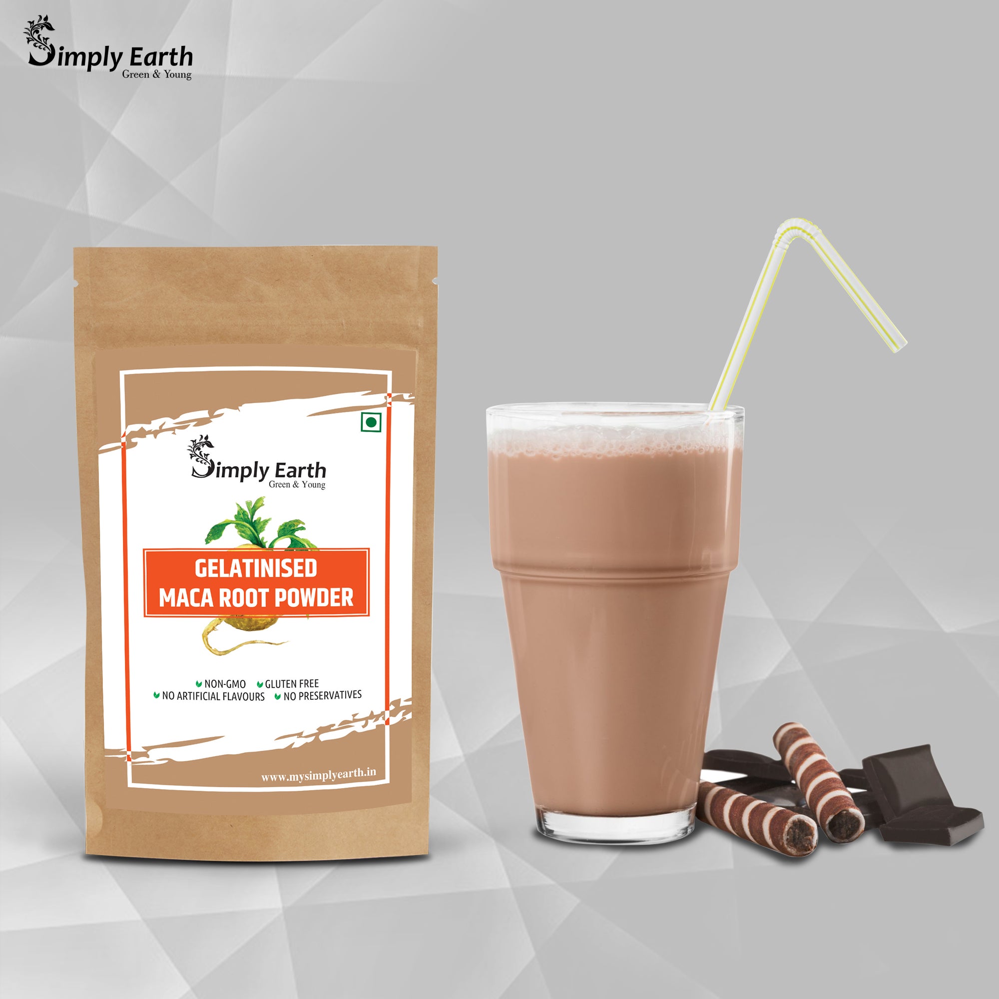 Simply Earth Gelatinised Peruvian Maca Root Powder - 75 GM