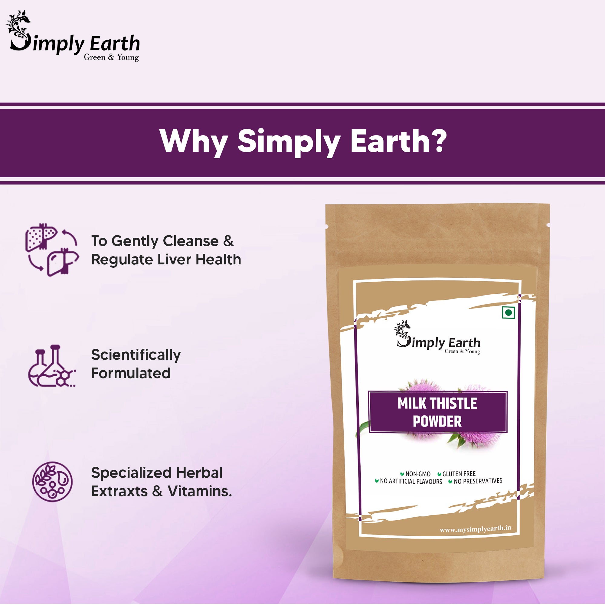 Simply Earth Milk Thistle Seeds Powder -200GM