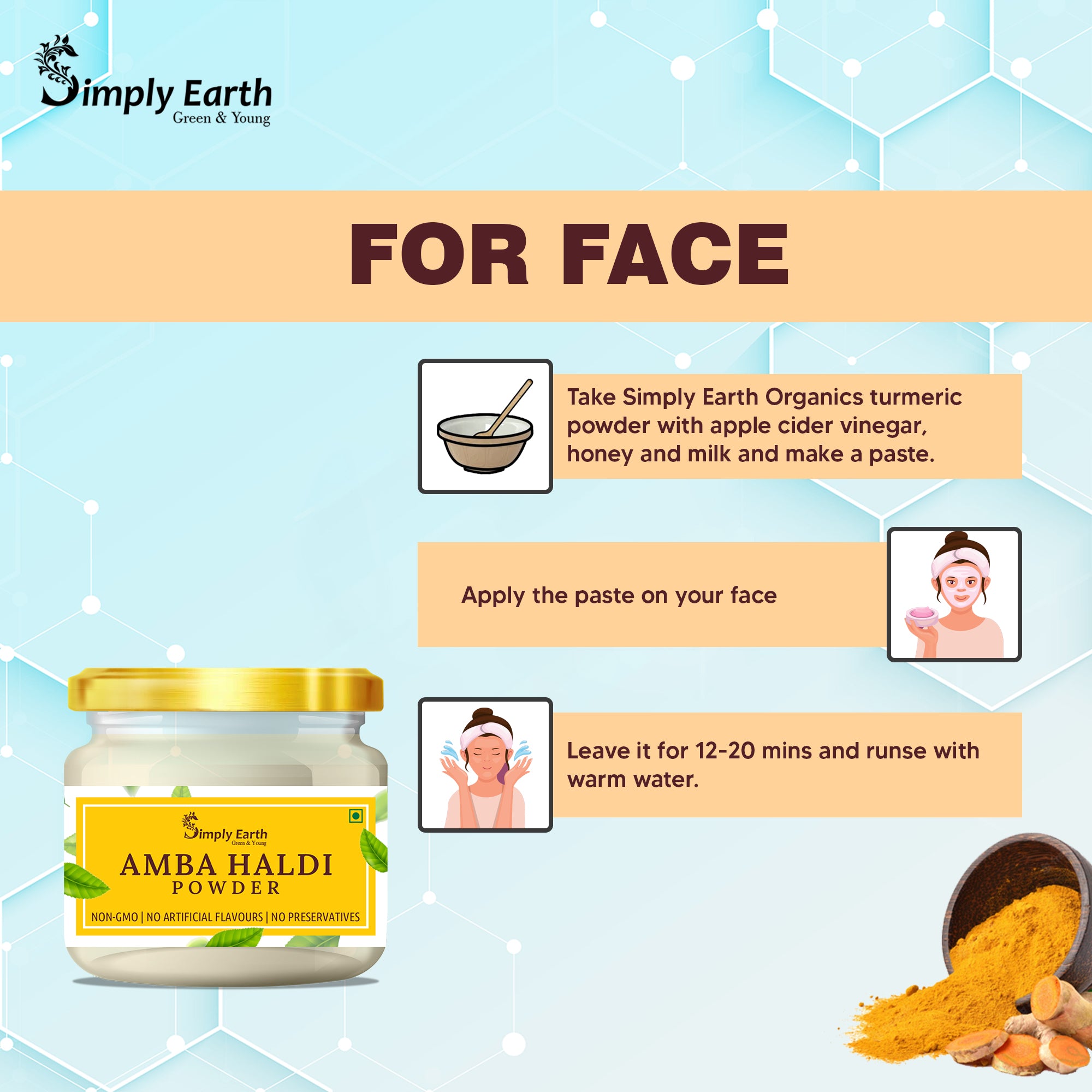Simply Earth Pure & Natural Amba Haldi Powder - 100 GM