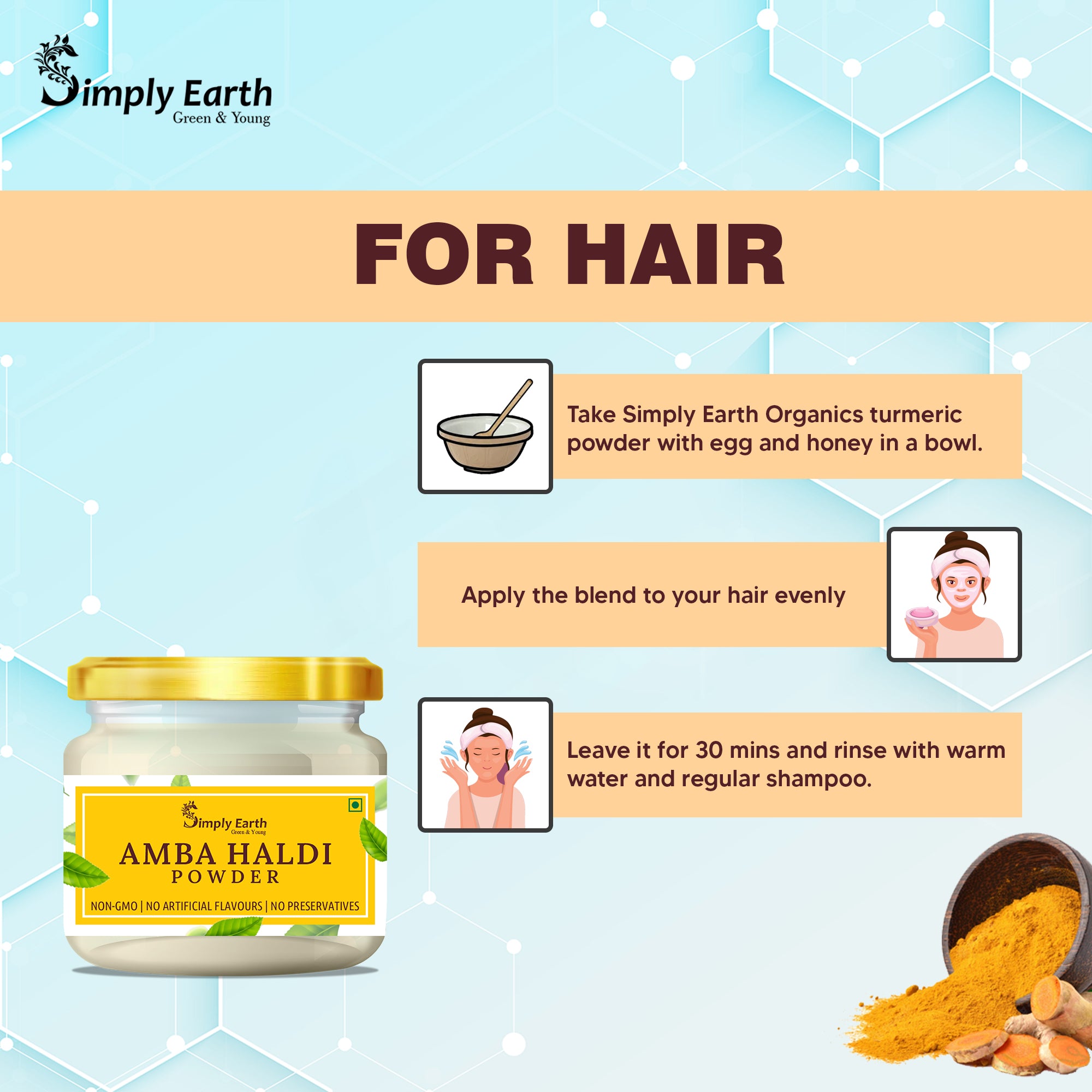 Simply Earth Pure & Natural Amba Haldi Powder - 100 GM