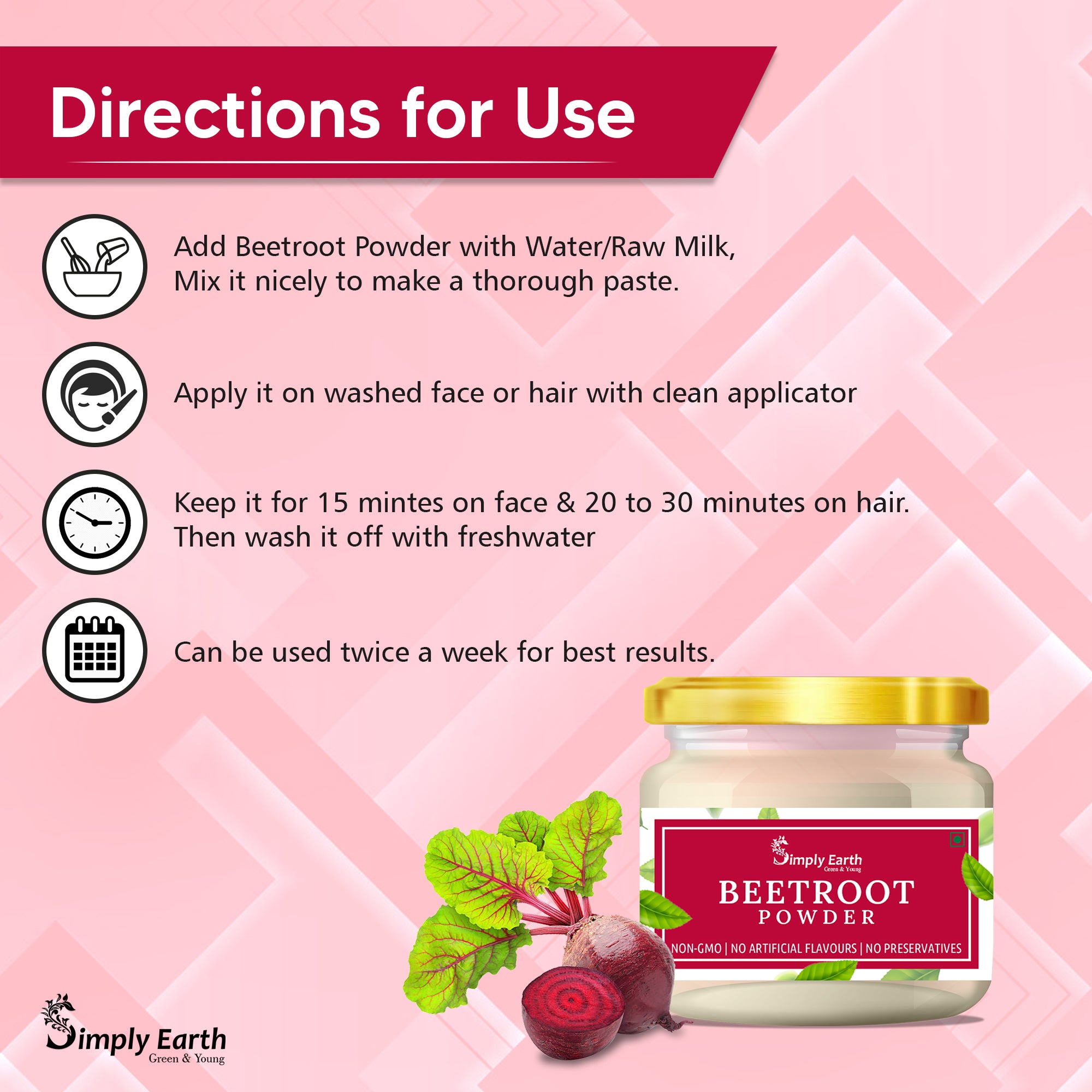 Simply Earth Dehydrated Natural Beetroot Powder - 100GM