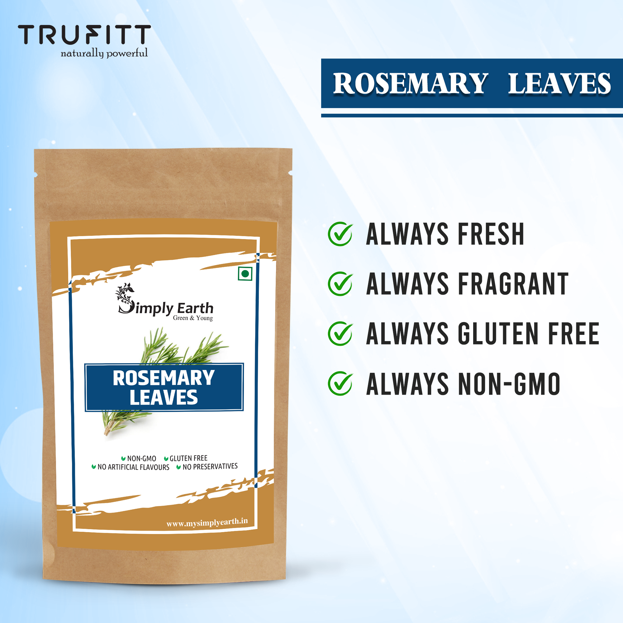 Simply Earth Rosemary Dried Leaves For Hair Growth- 100 GM