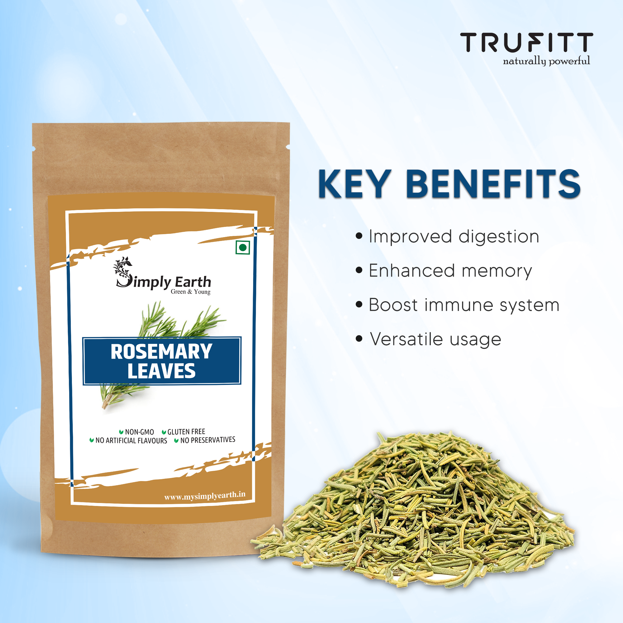 Simply Earth Rosemary Dried Leaves For Hair Growth- 100 GM