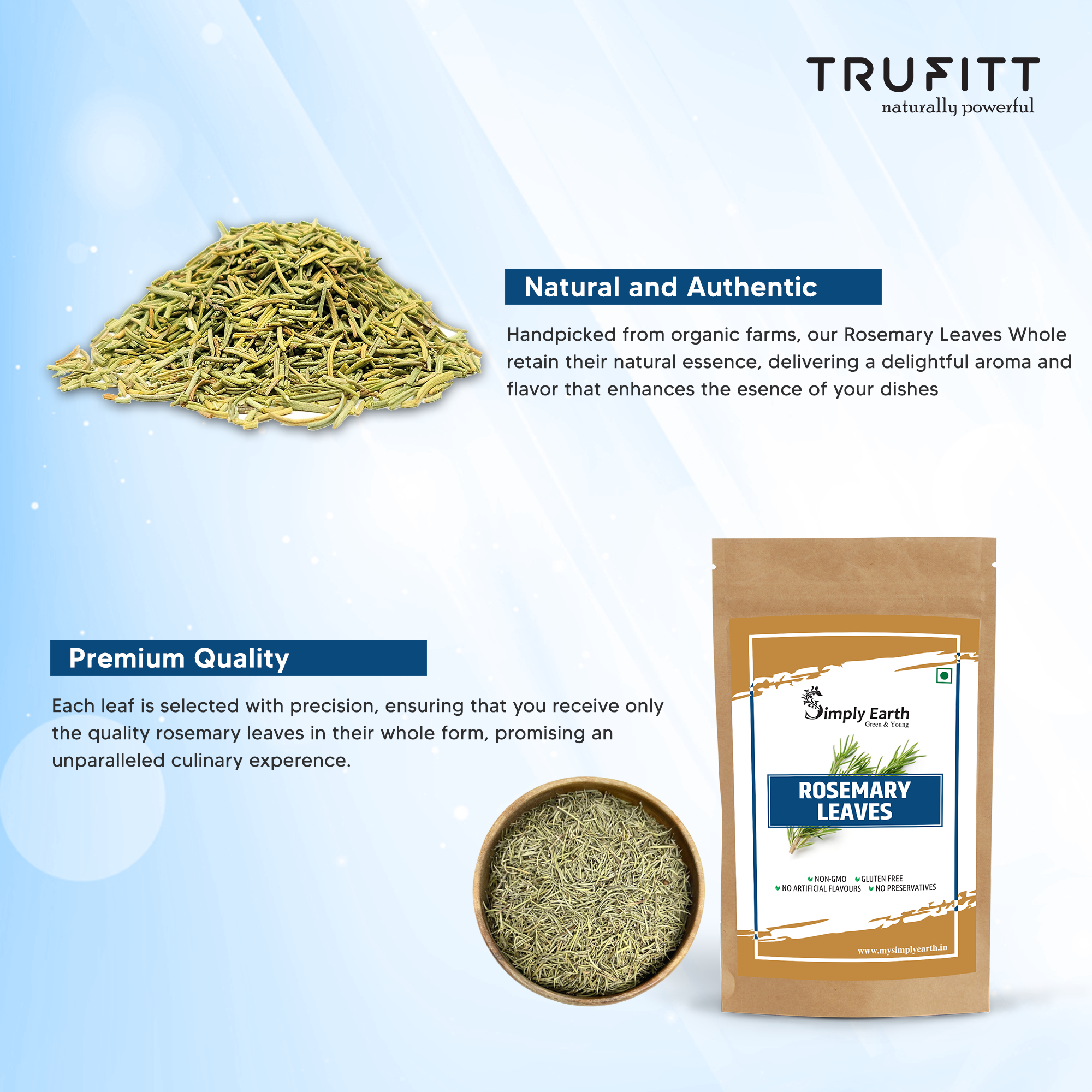 Simply Earth Rosemary Dried Leaves For Hair Growth- 100 GM